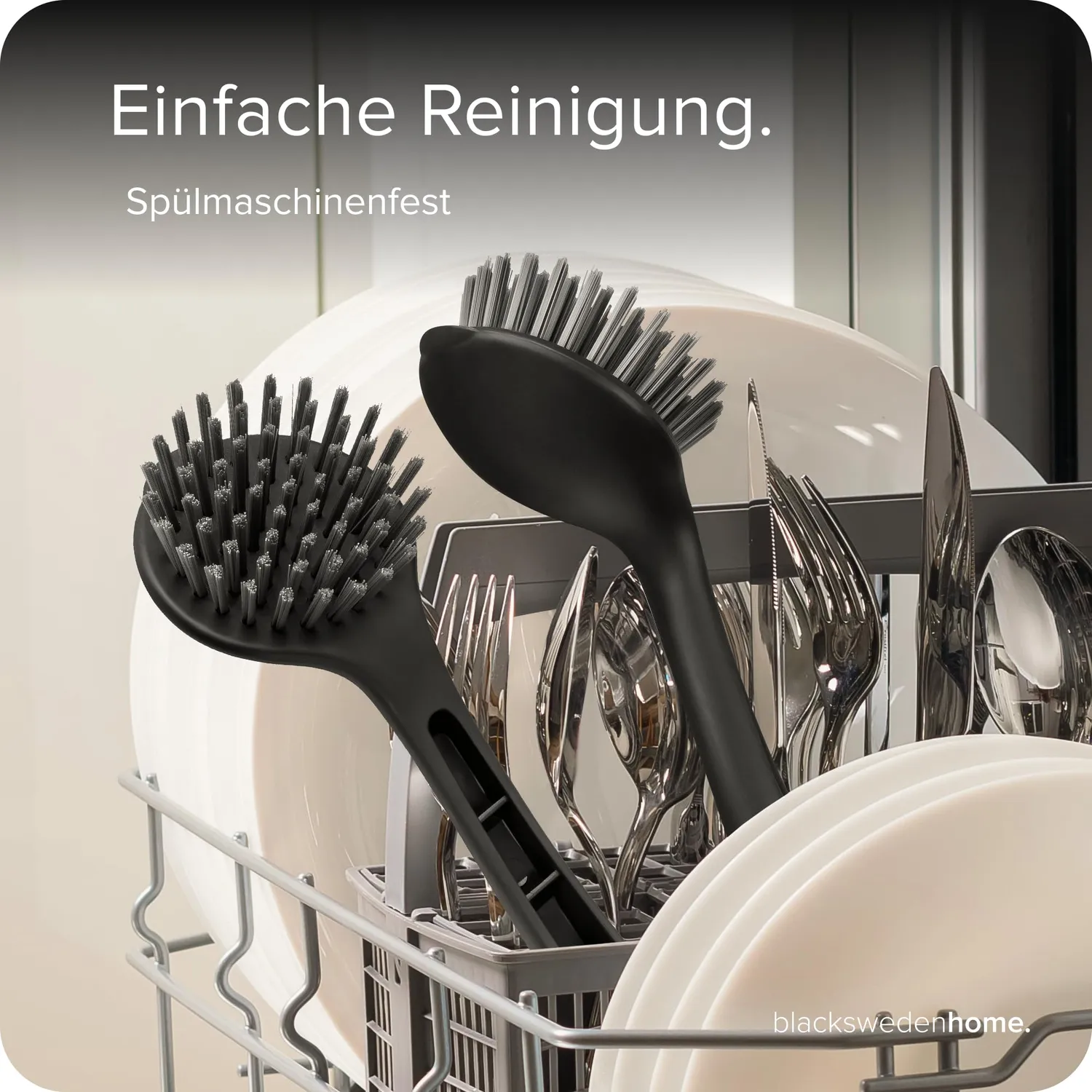 Black Spülbürste 2er-Set Schwarz Robuste Borsten