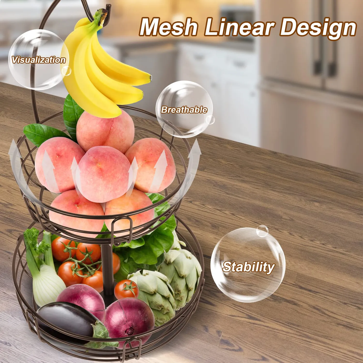 BOMCLAP Obst Etagere Obstkorb 2-etagig bronze
