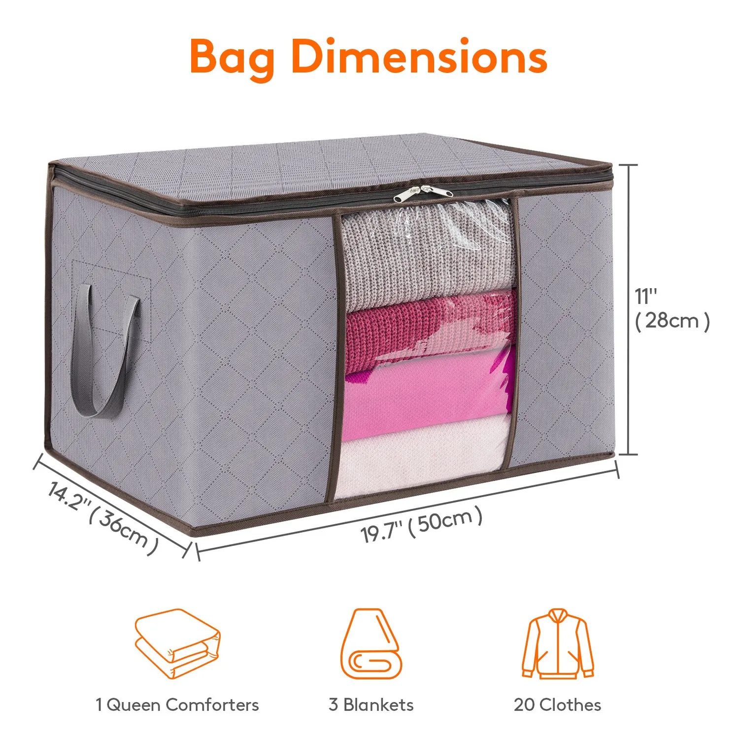 Lifewit Moving Bags Aufbewahrungstasche 50L 4er hellgrau