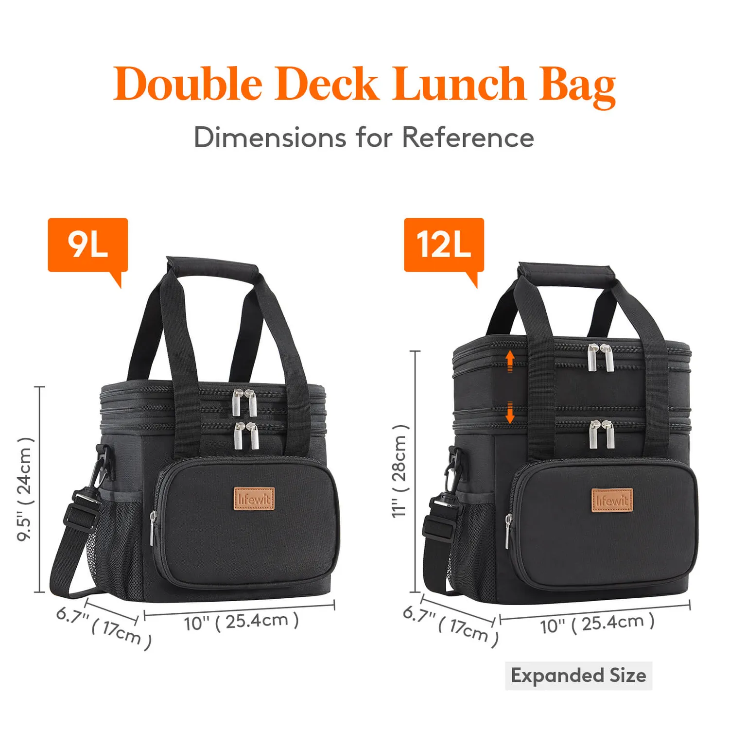 Lifewit Double Deck Kühltasche Large schwarz isoliert