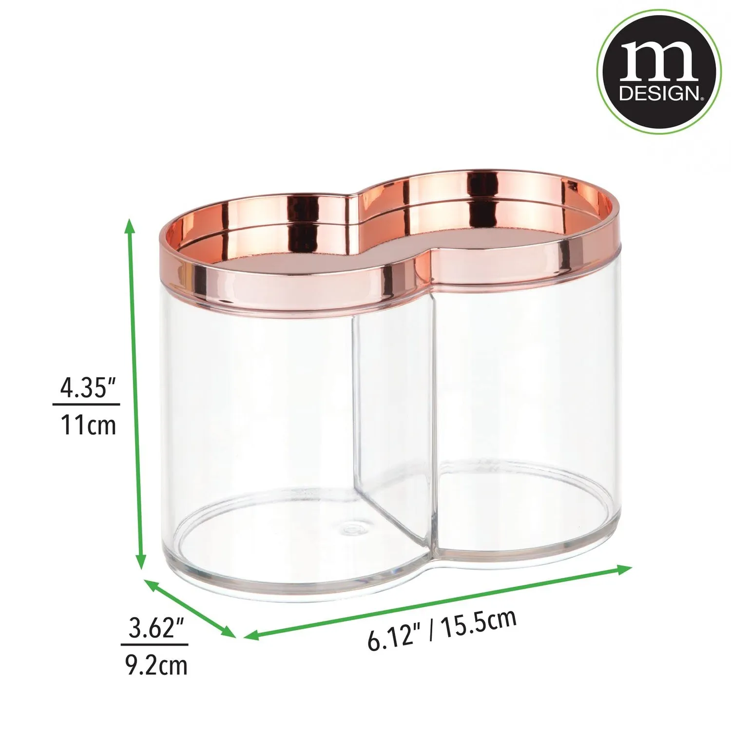 mDesign Kosmetikorganizer 2er-Set roségold stapelbar