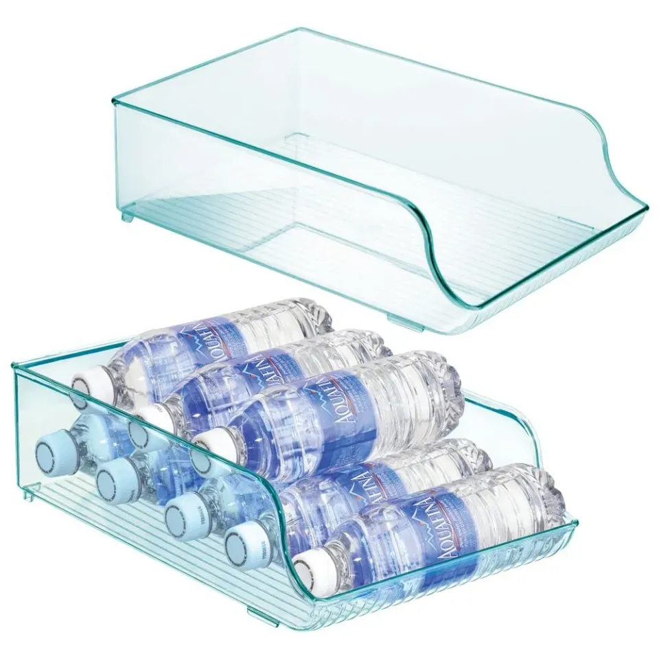 mDesign Flaschenregal stapelbar 2er Set Flaschenhalter Hellblau