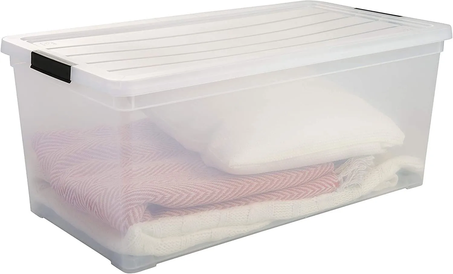 Iris Ohyama NCS-420 Box 70L 3er-Set transparent mit Rollen