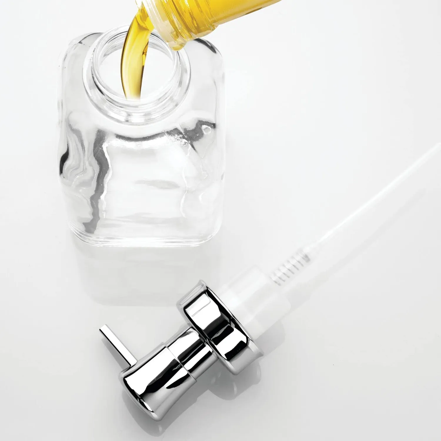 mDesign Schaumseifenspender 2er-Set Glas silber transparent