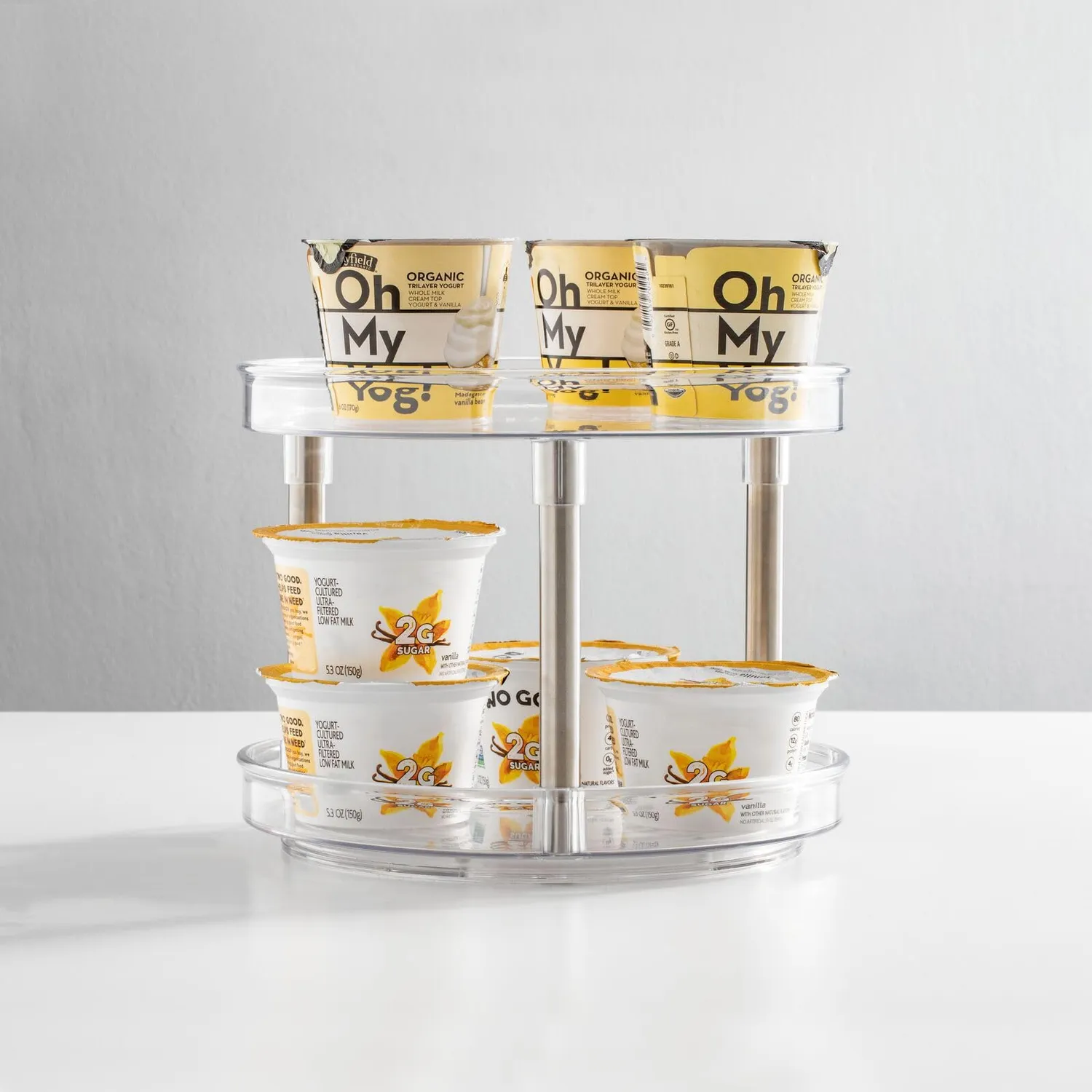 mDesign Lazy Susan Gewürzregal Dreh 2-stöckig 2er-Set