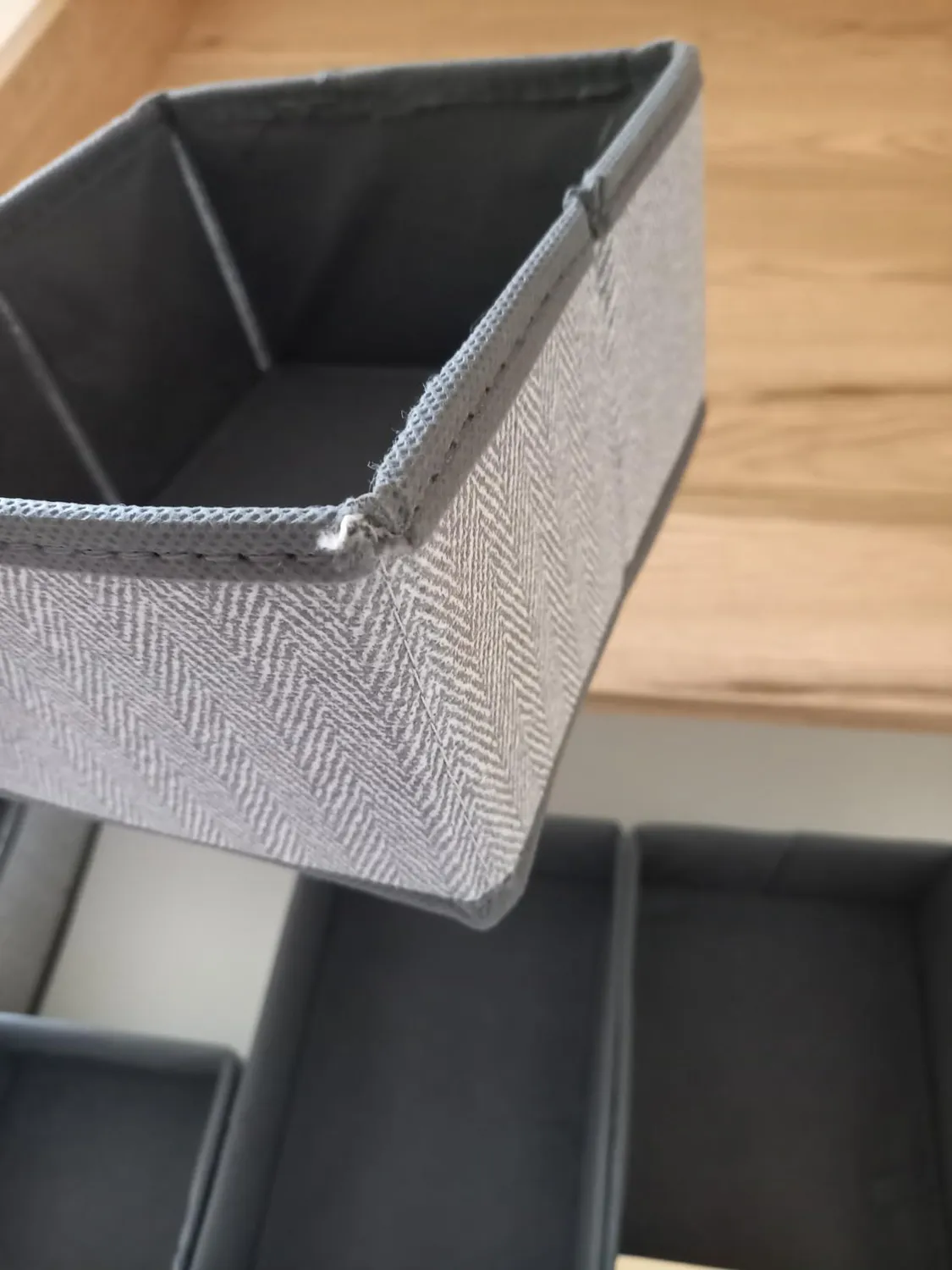 mDesign Stoffbox Kinderzimmer 3er grau Fischgrät Organizer