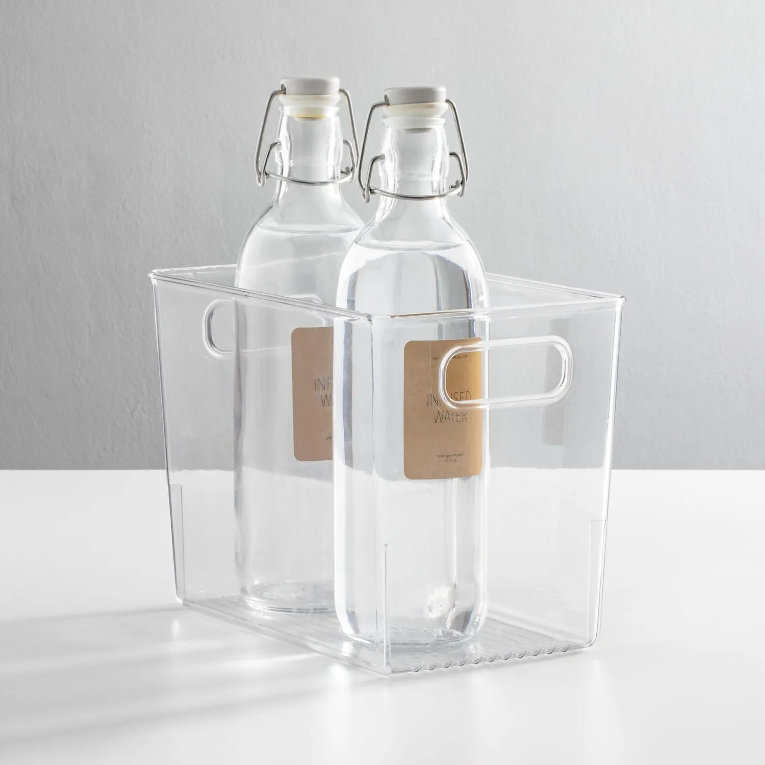 mDesign Aufbewahrungsbox Griff 4er-Set transparent hoch
