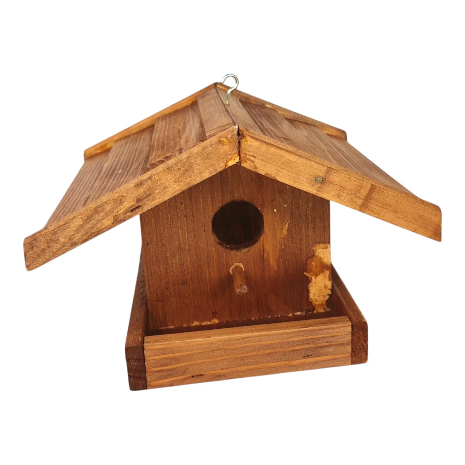 GoodFreshDecor Vogelhaus Futterhaus 24,5 cm braun Haken