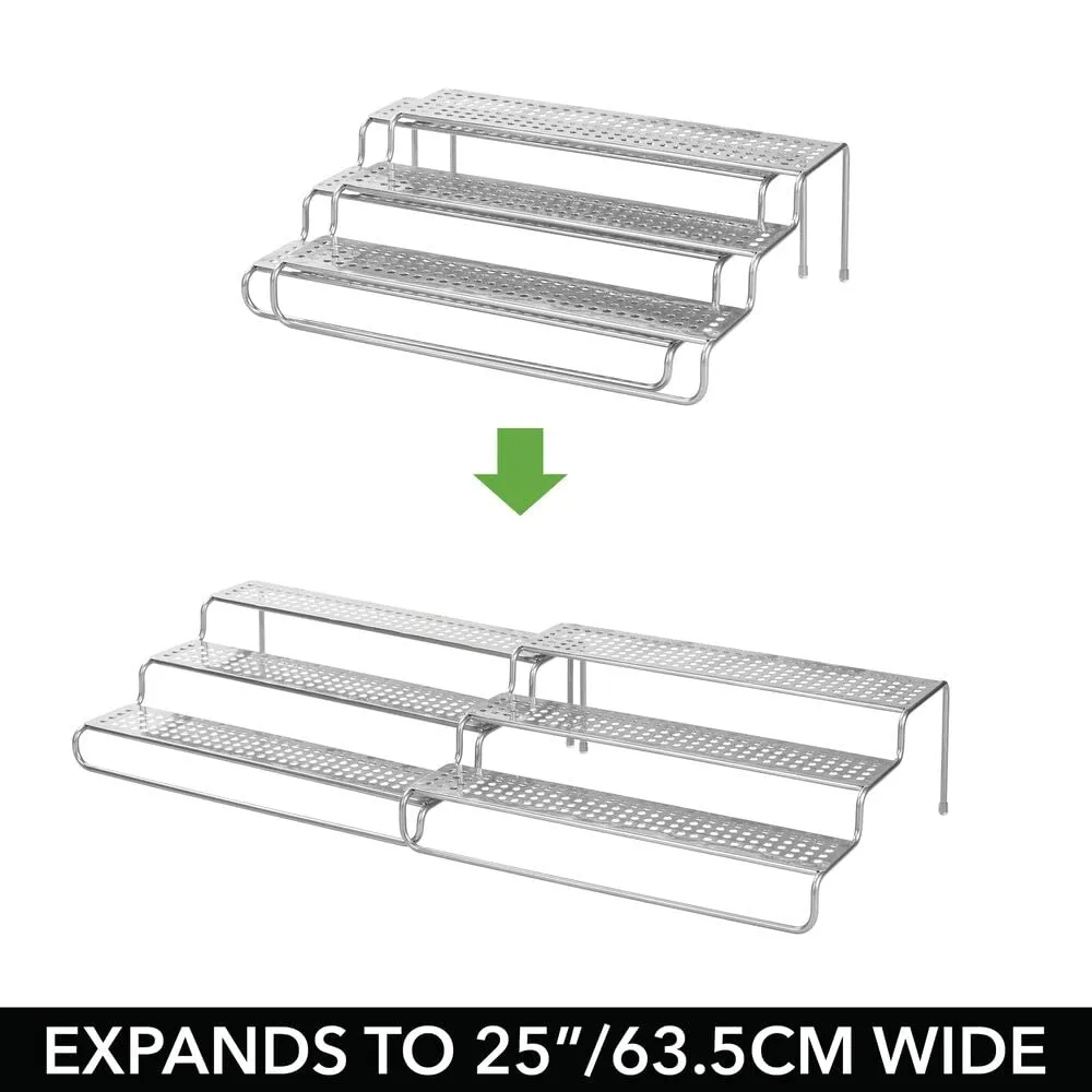 mDesign Gewürzregal ausziehbar Metall silber 35,5 cm