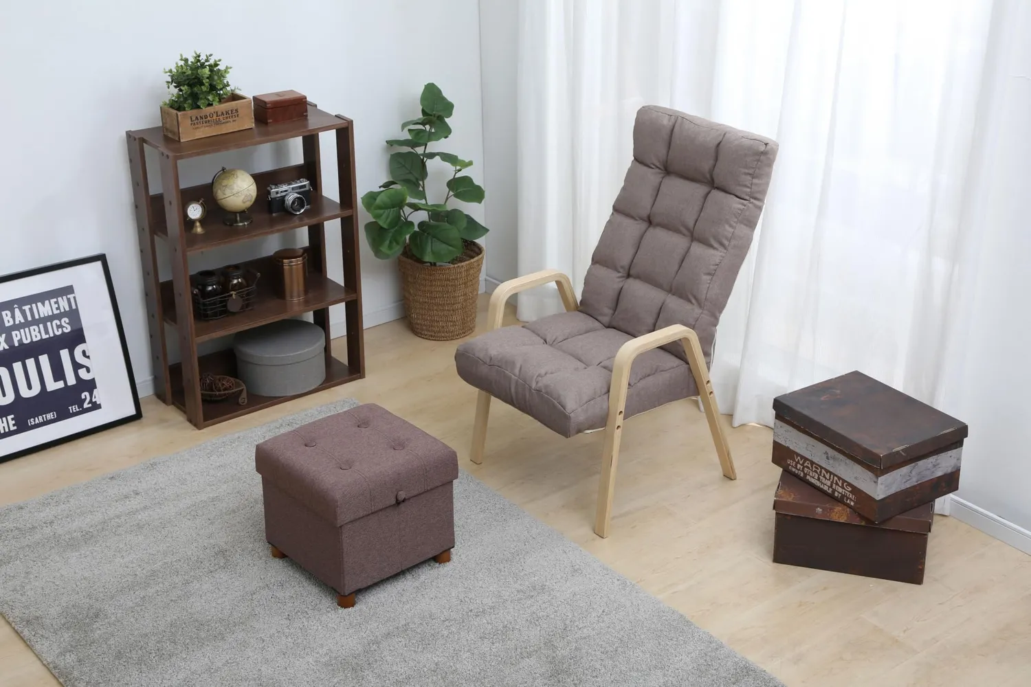 Iris Ohyama OWR-600 Holzregal Braun 60 cm 4 Böden