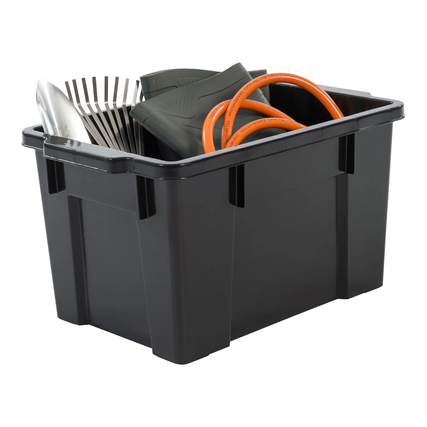 Iris Ohyama SK-210 Aufbewahrungsbox 21L 3er Set schwarz stapelbar