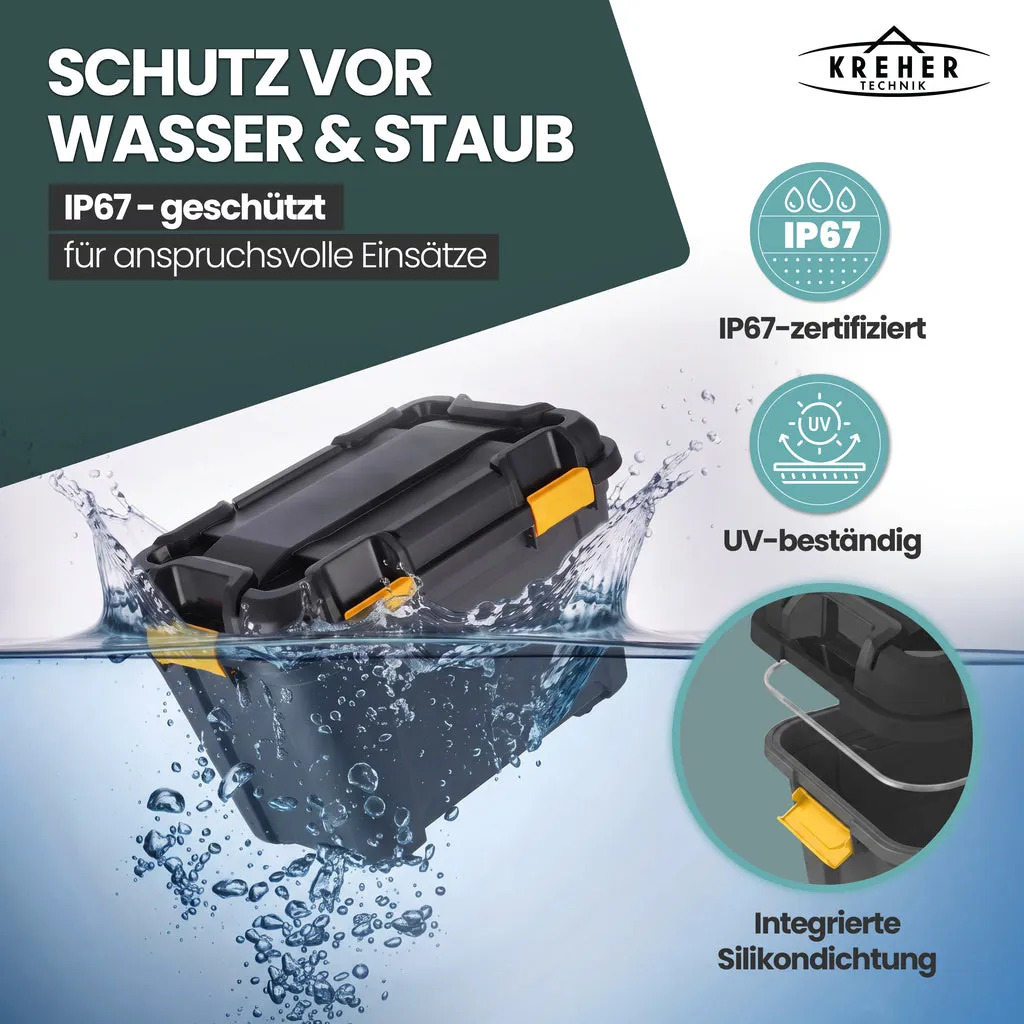 Kreher Bunker Aufbewahrungsbox 80L mit Deckel IPX7 schwarz