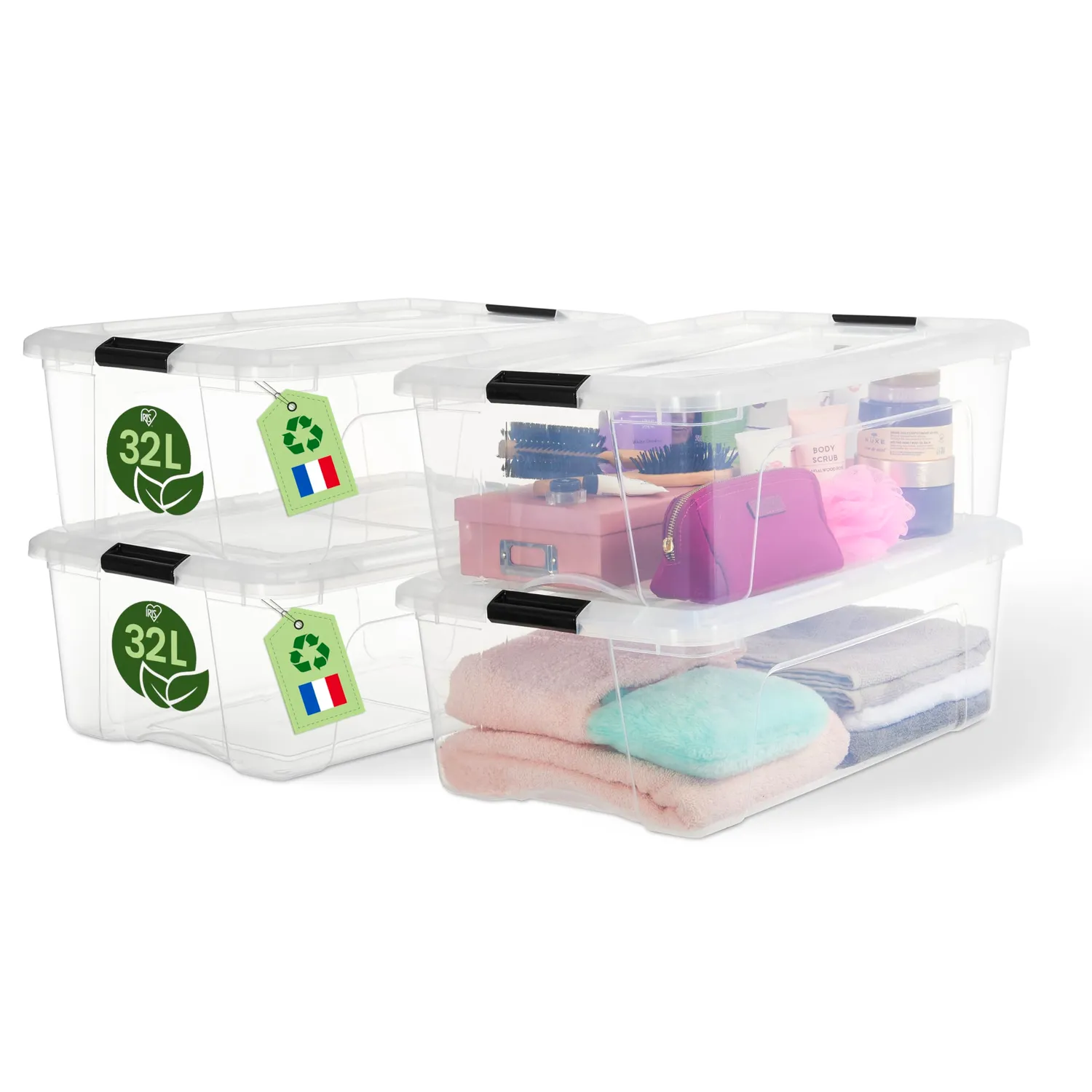 Iris Ohyama TB-30 Aufbewahrungsbox 30L 6er-Set transparent