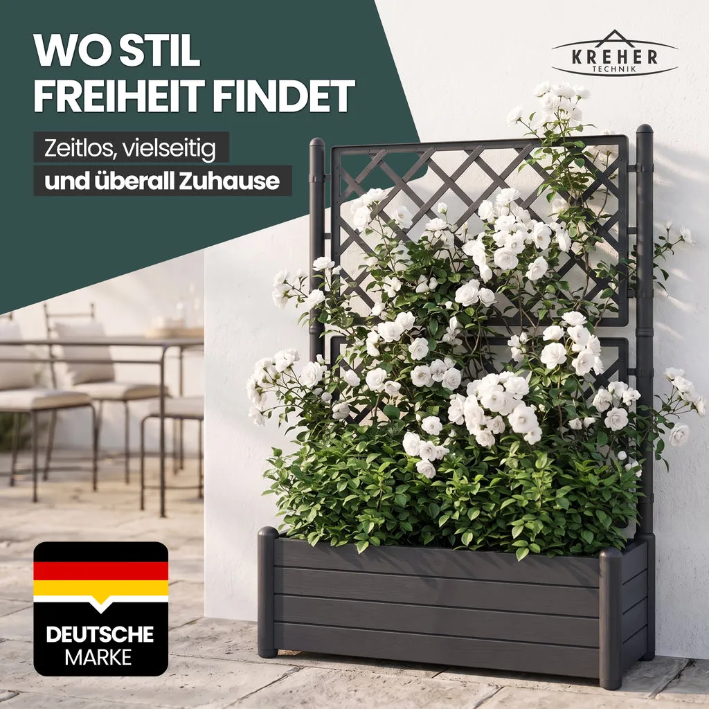 Kreher Holzoptik XL Spalier Pflanzkasten Anthrazit 90L