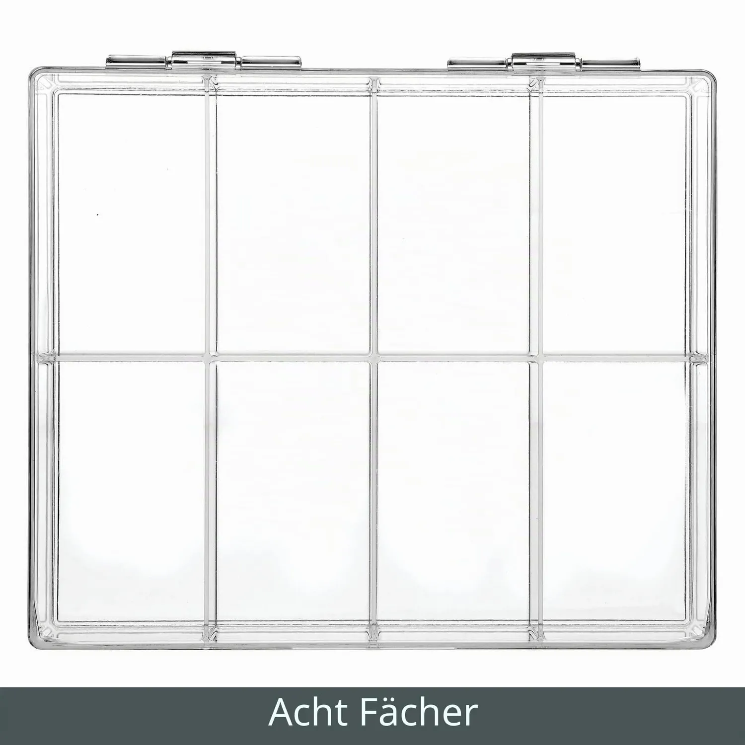 mDesign Küchen Organizer Aufbewahrungsbox 8 Fächer 2er-Set