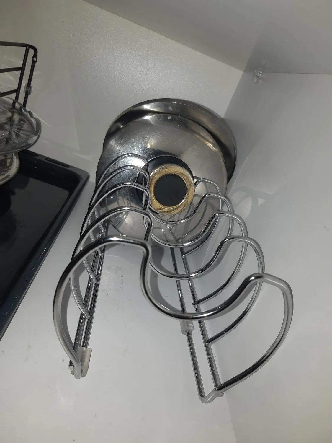 mDesign Topfdeckelhalter Pfannenhalter 2er-Set dunkelgrau Metall