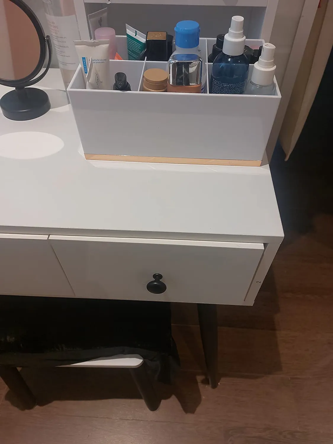 mDesign Make-up Organizer 6 Fächer weiß rotgold Kunststoff