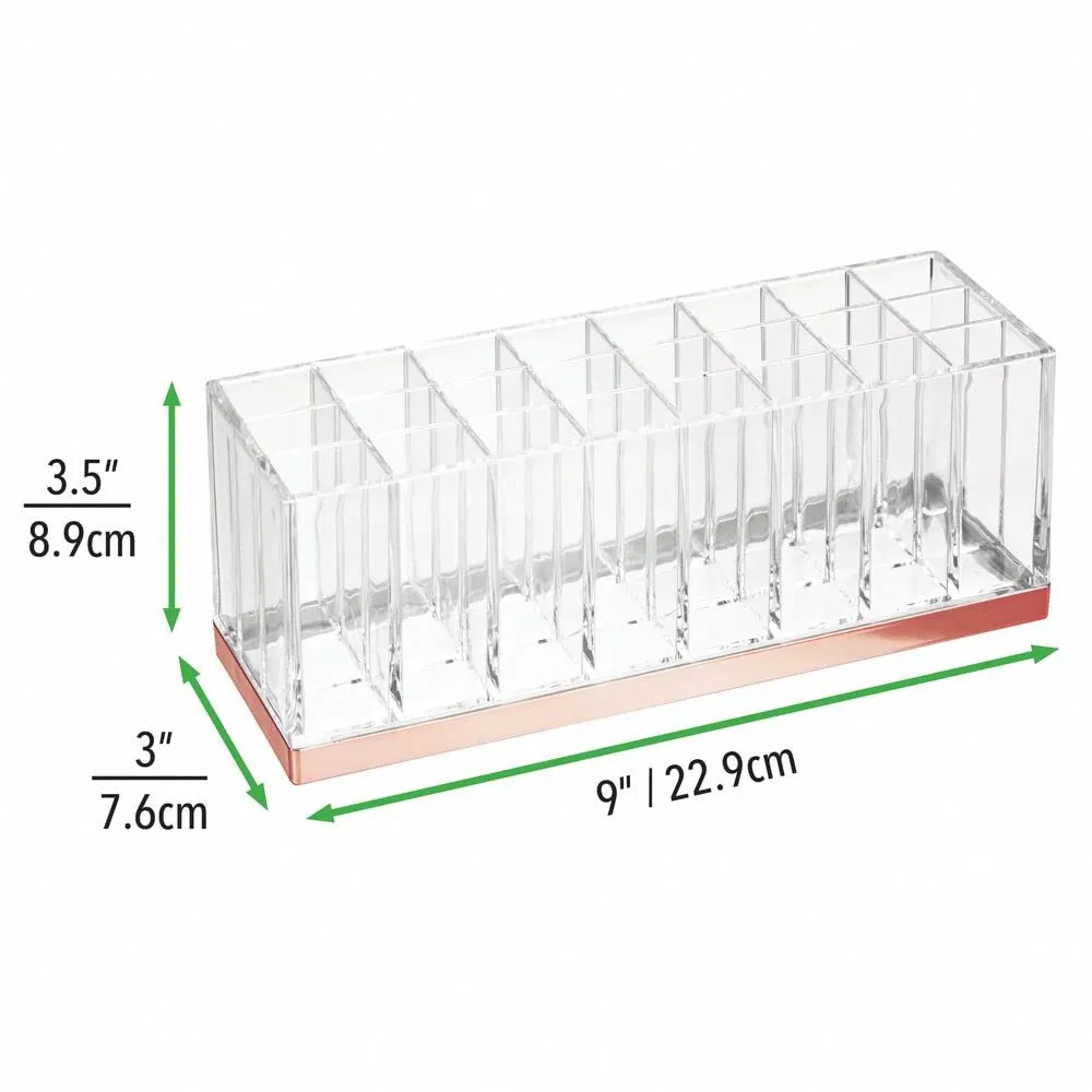 mDesign Kosmetik Organizer 24 Fächer Box transparent rotgold