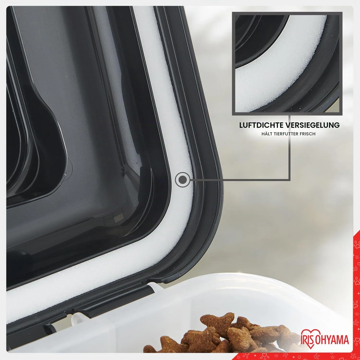 Iris Ohyama ATS-L Futterbox 45L schwarz mit Rollen