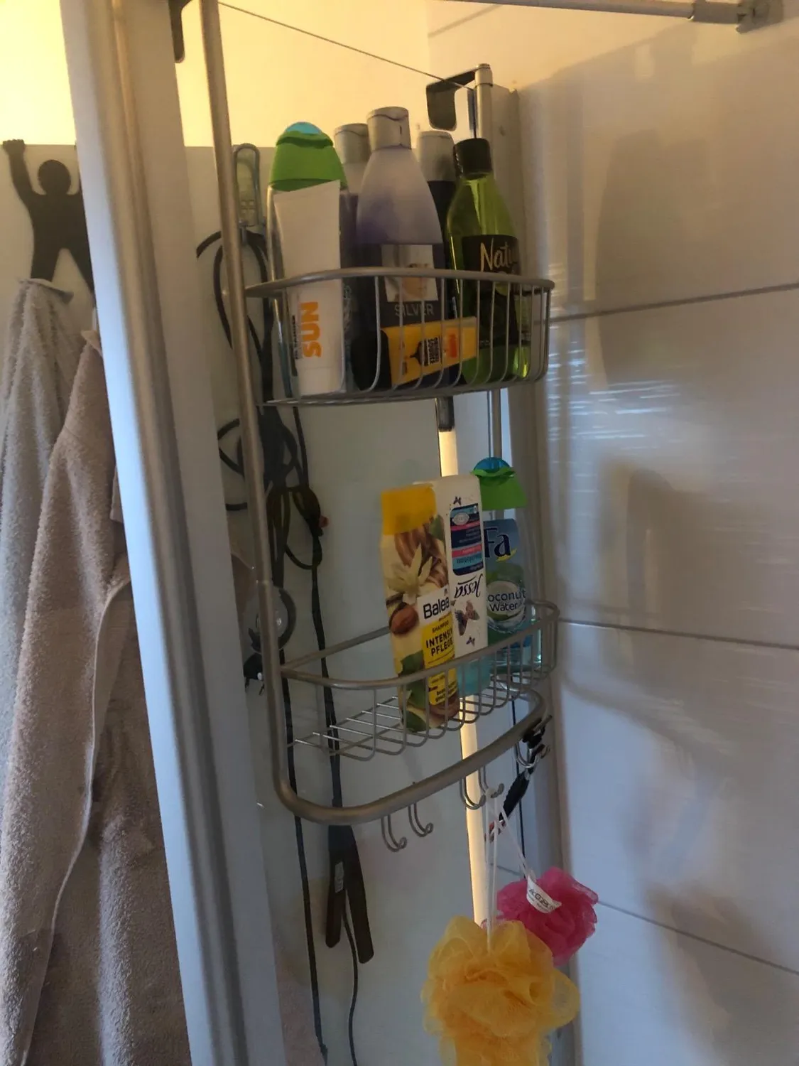 mDesign Duschablage Hängen Duschkorb mattsilber