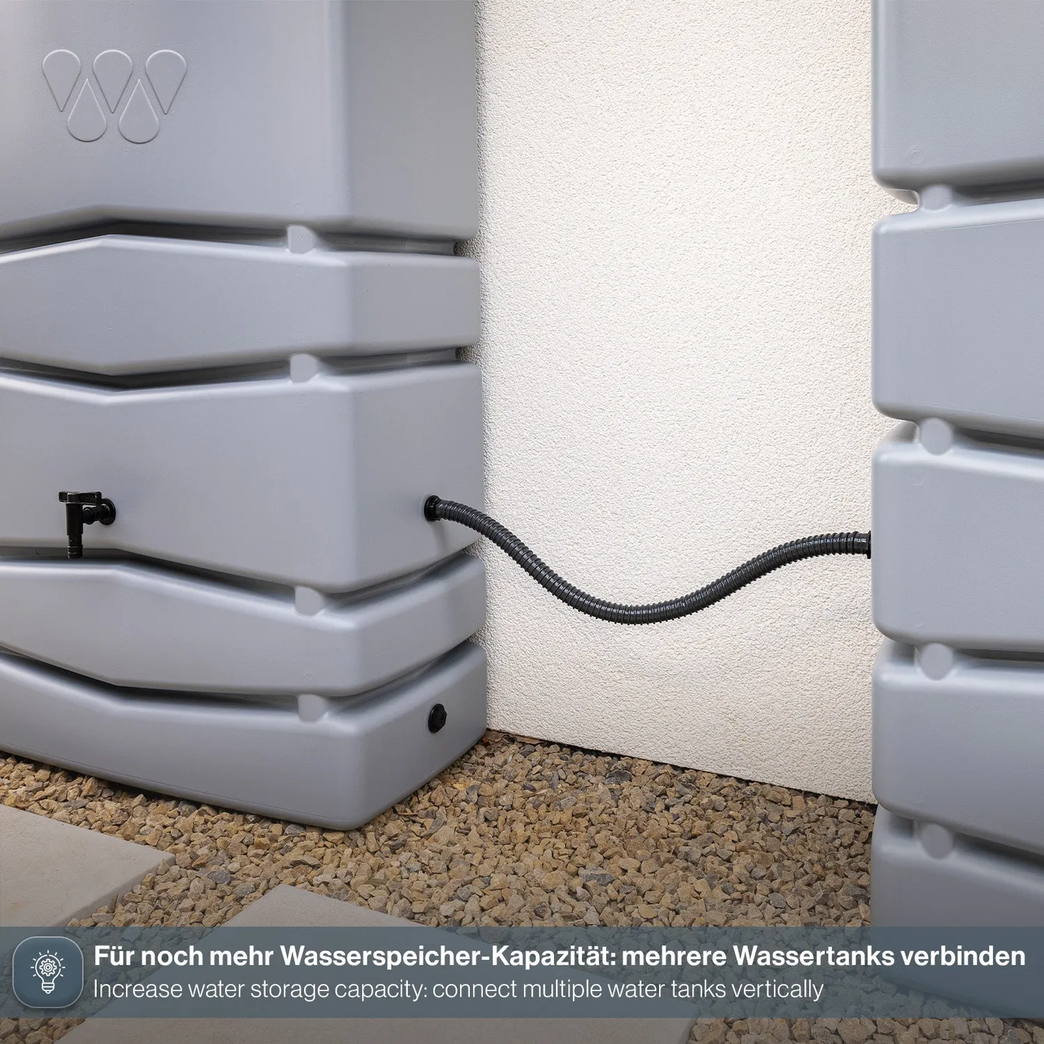 Kreher Aqua Tower Wassertank 650 Liter Grau glatt Hahn