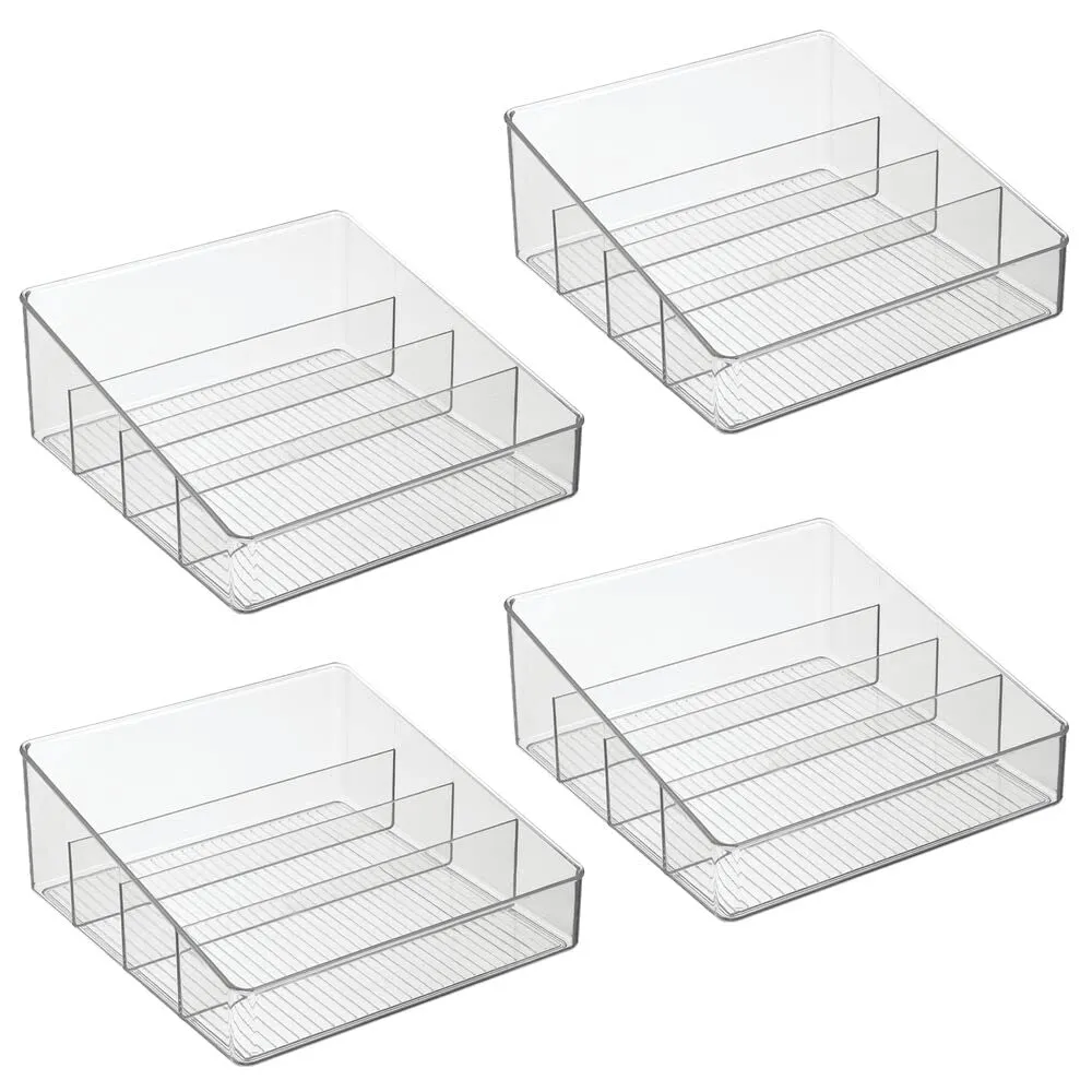 mDesign Küchen Organizer Kunststoff 4er-Set durchsichtig