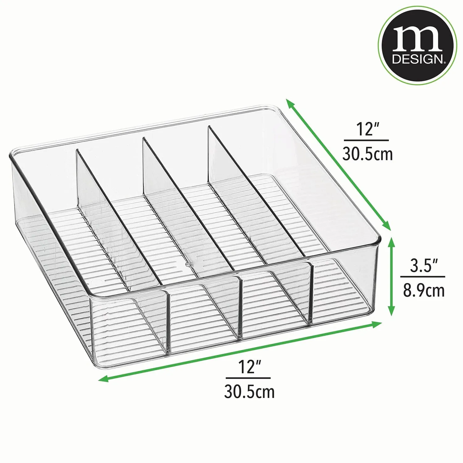 mDesign Organizer 4 Fächer 2er-Set durchsichtig Kunststoff
