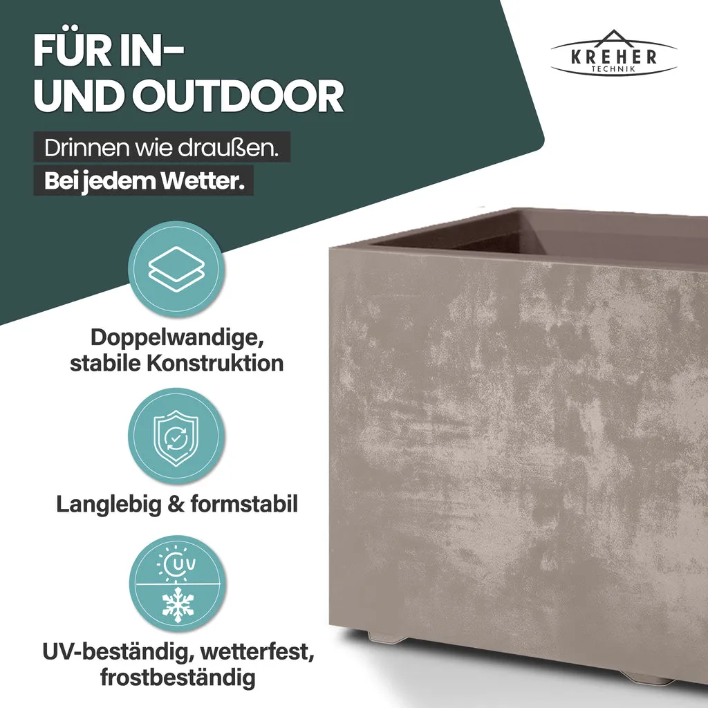 Kreher Millennium Pflanzkübel 73L Sandbraun rechteckig
