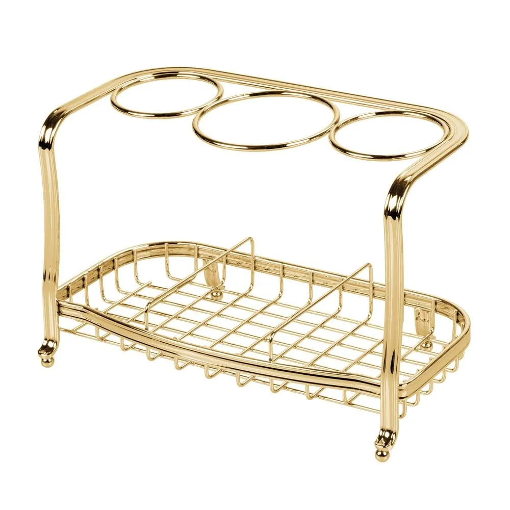 mDesign Fönhalter freistehend kupfer 3-Fächer Badorganizer