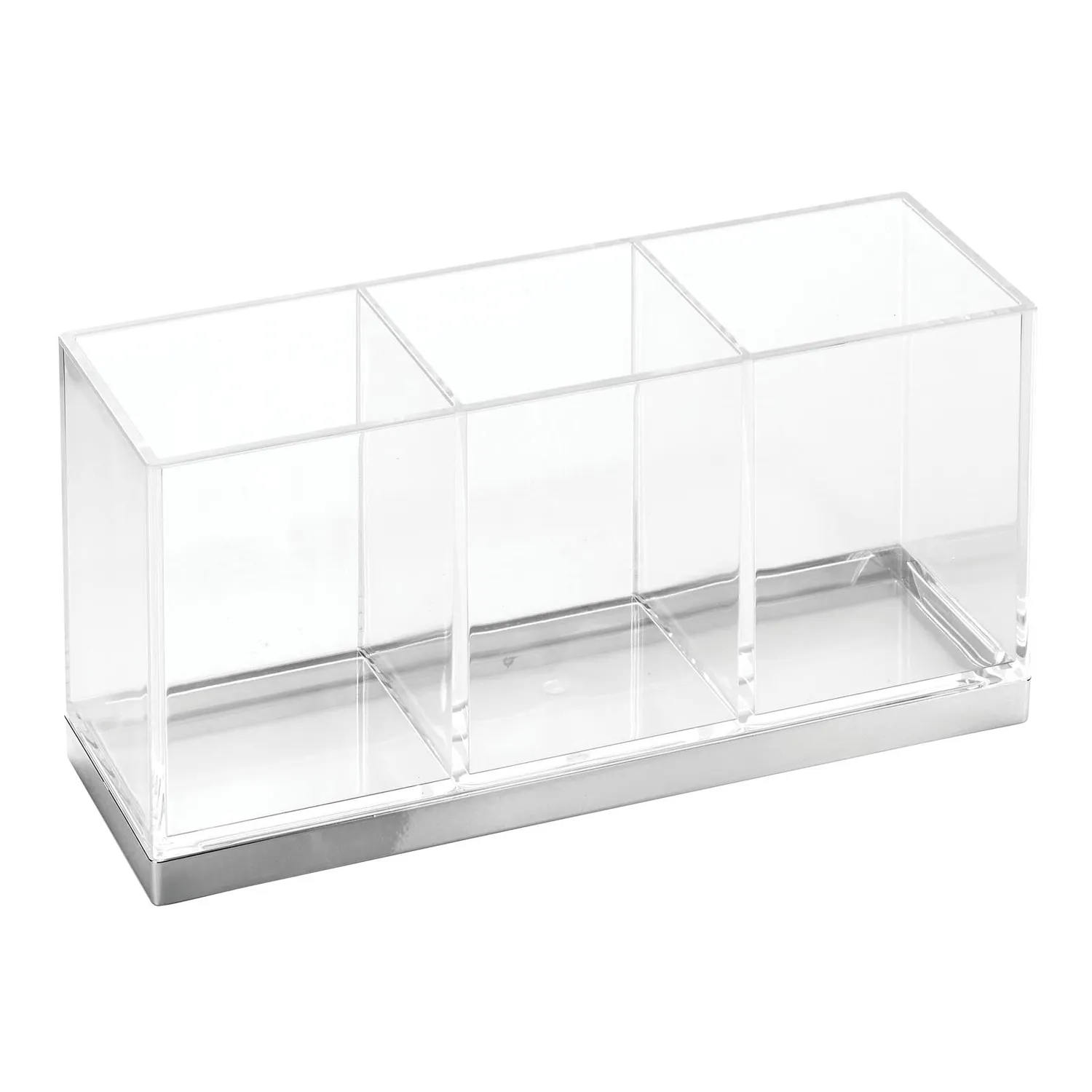 mDesign Make-up Organizer 3 Fächer transparent Kosmetikbox