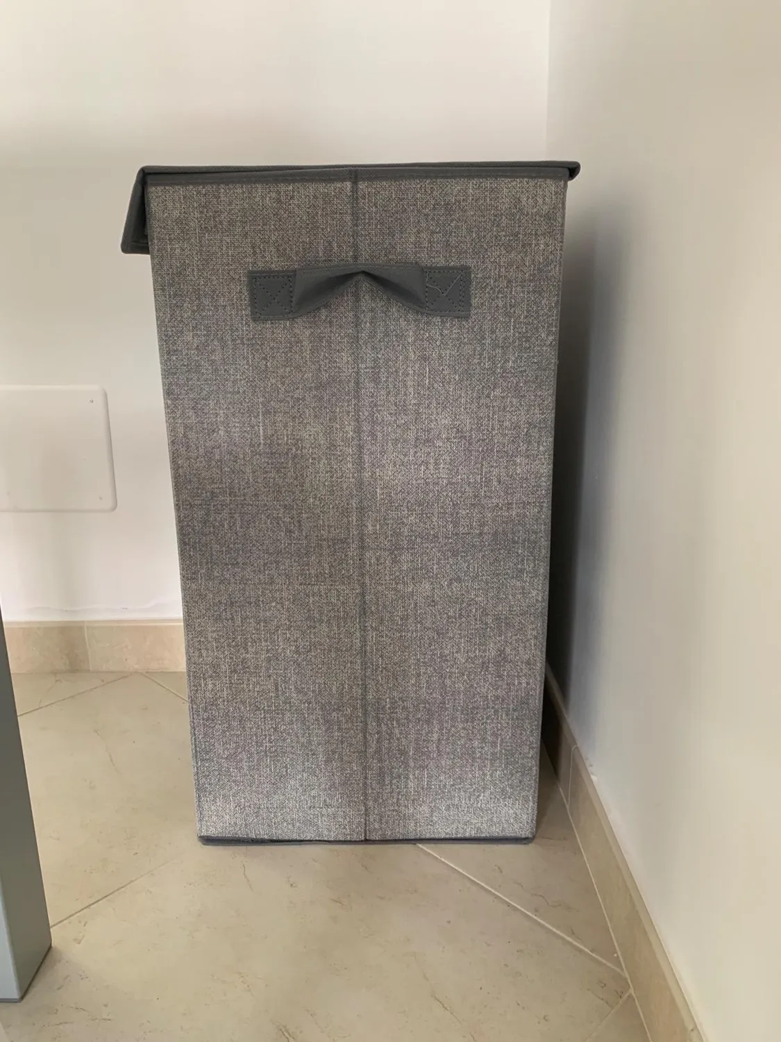 M Design Wäschetruhe mit Deckel dunkelbraun Jute