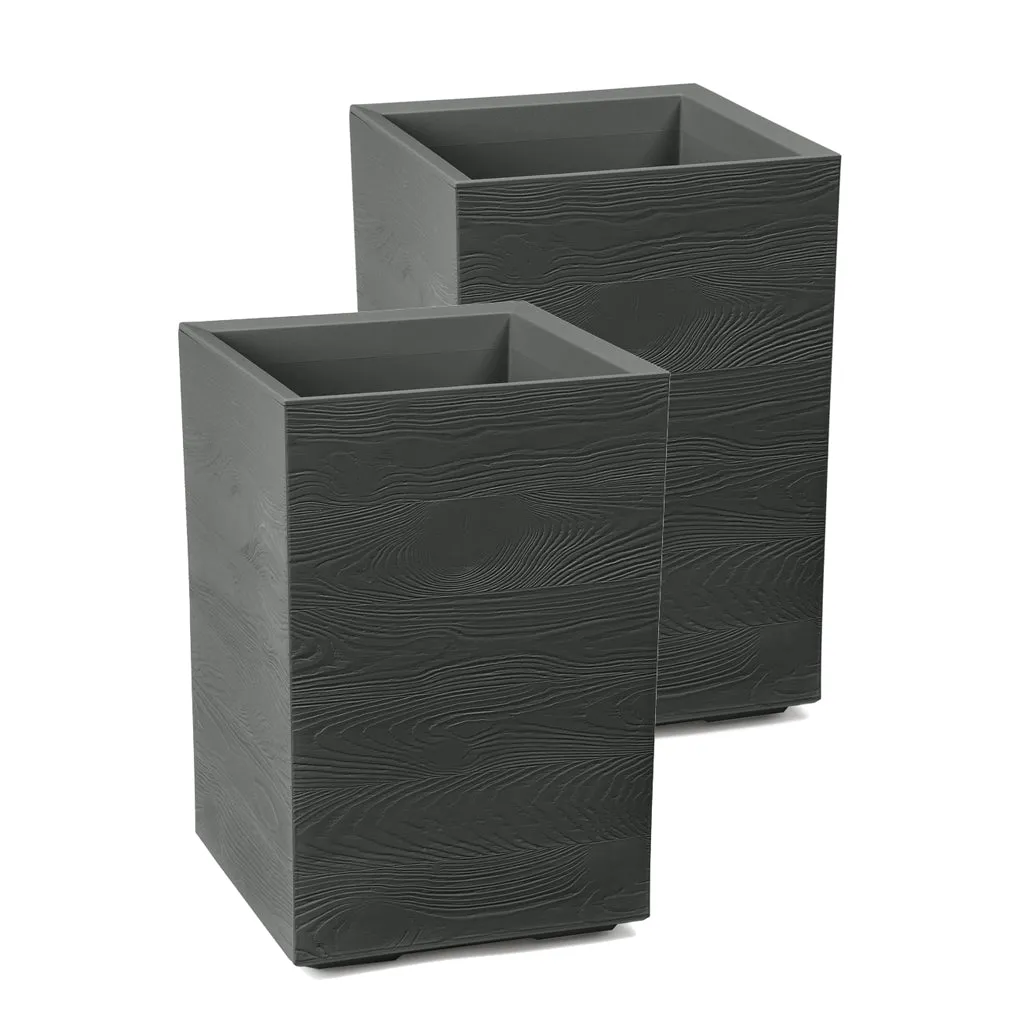 Kreher Eco Wood Pflanzkübel 40x40x60 Anthrazit Wasserspeicher