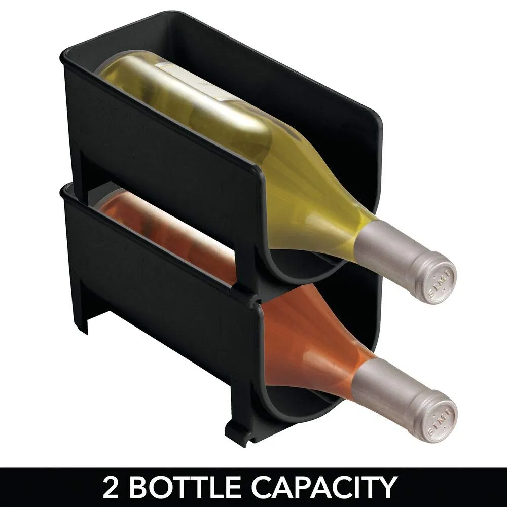 mDesign Flaschenhalter Weinregal 2er-Set schwarz