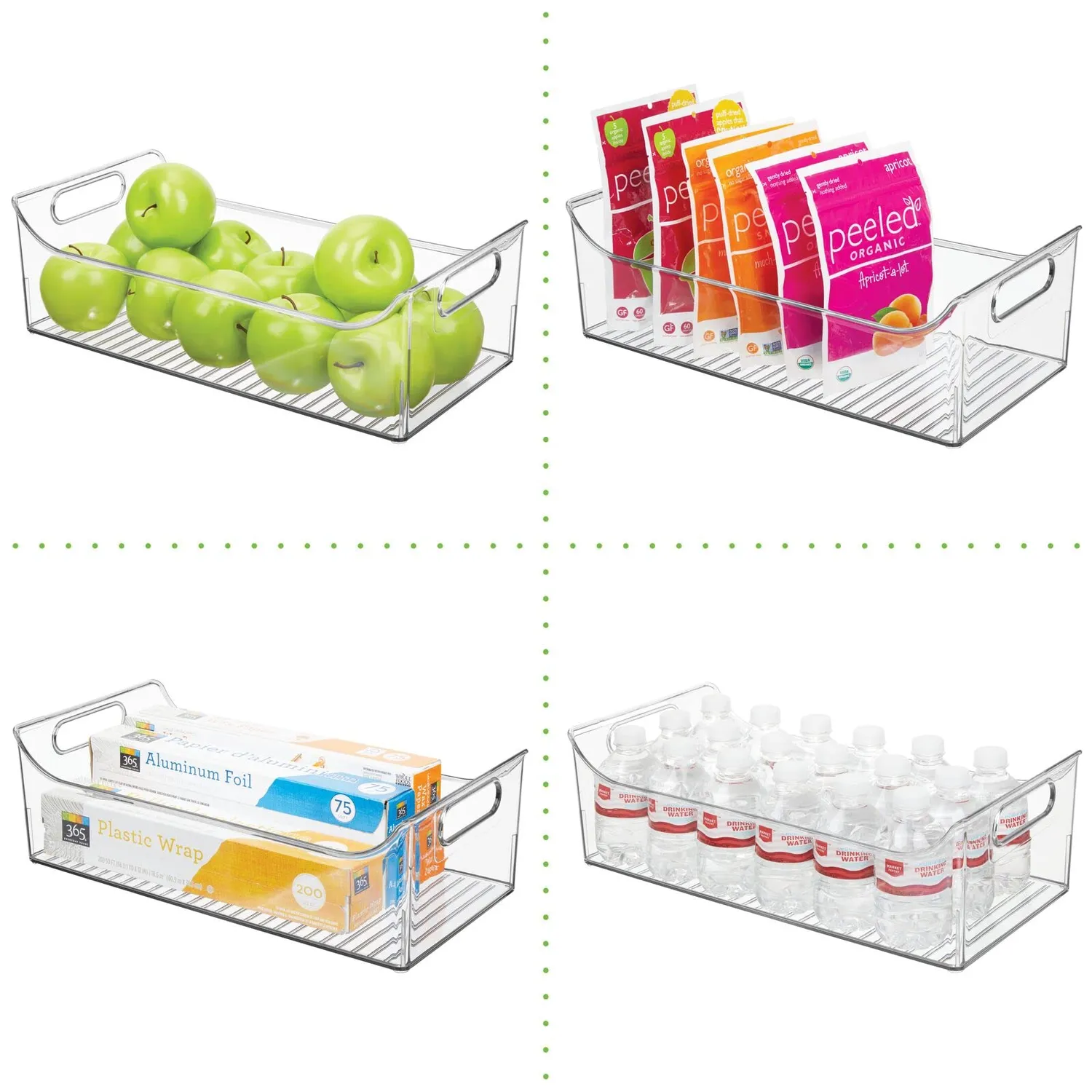 mDesign Kühlschrank Organizer transparent 2er-Set Griffe