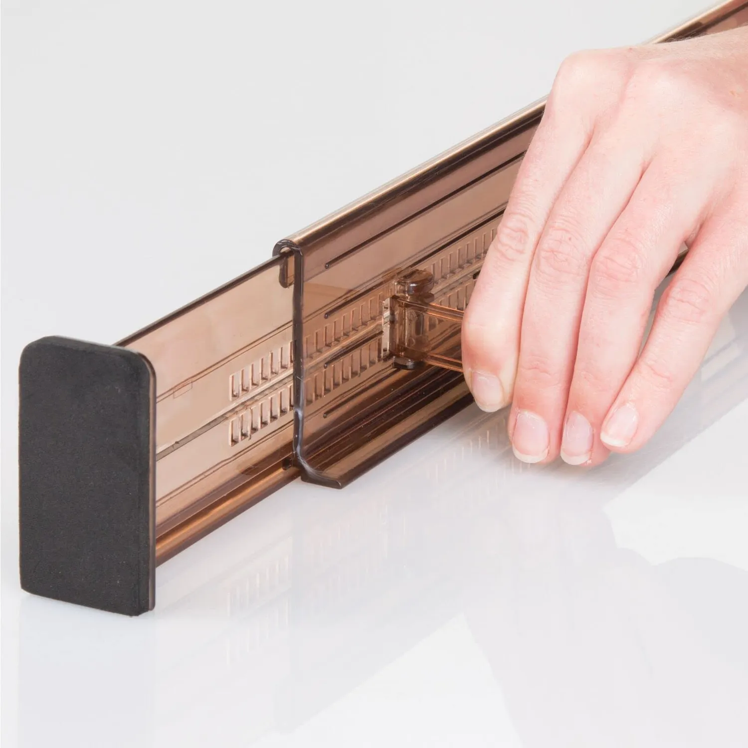 M Design Schubladenteiler Kunststoff 2er-Set beige-schwarz verstellbar