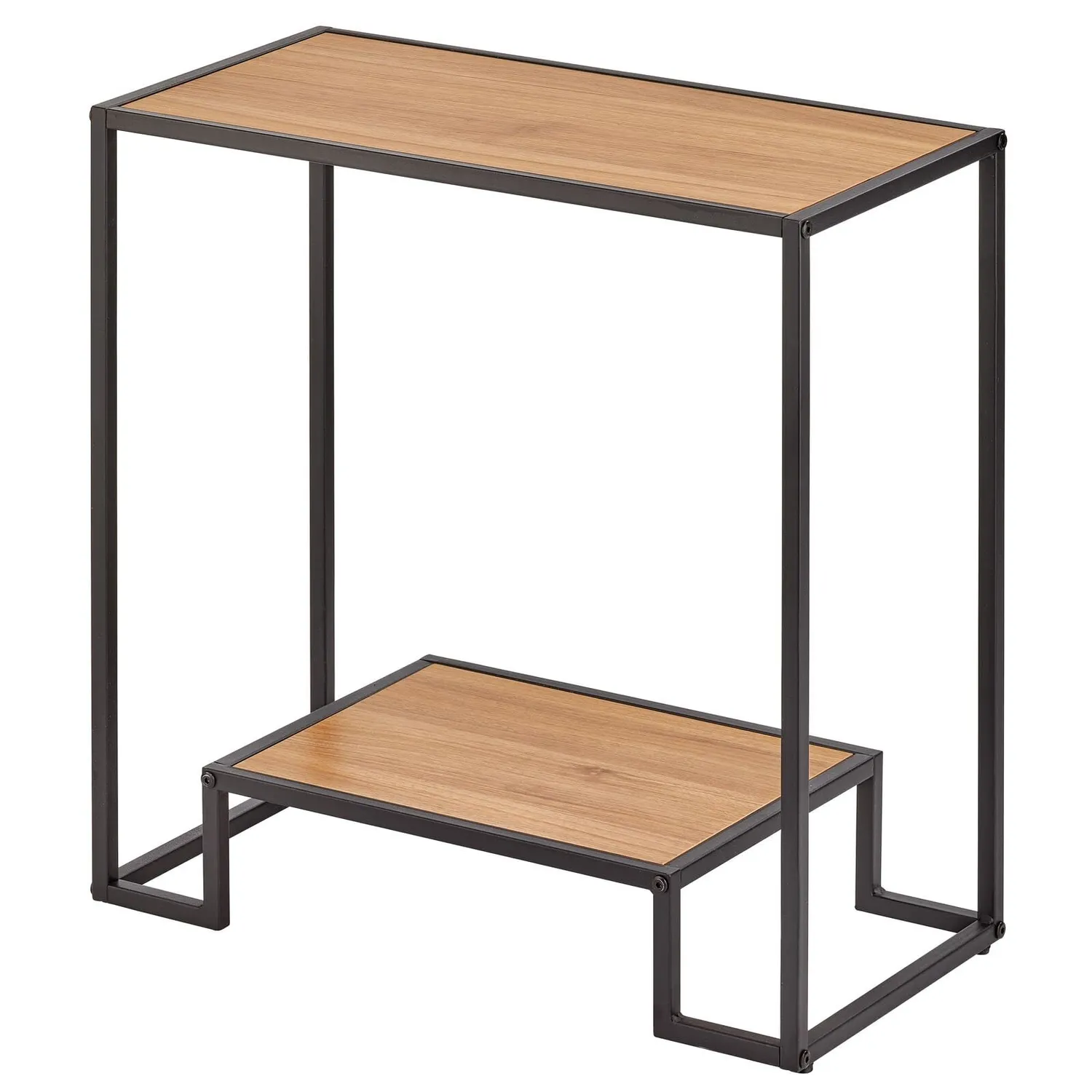 M Design Beistelltisch 2-stöckig schwarz Haselnuss Metall