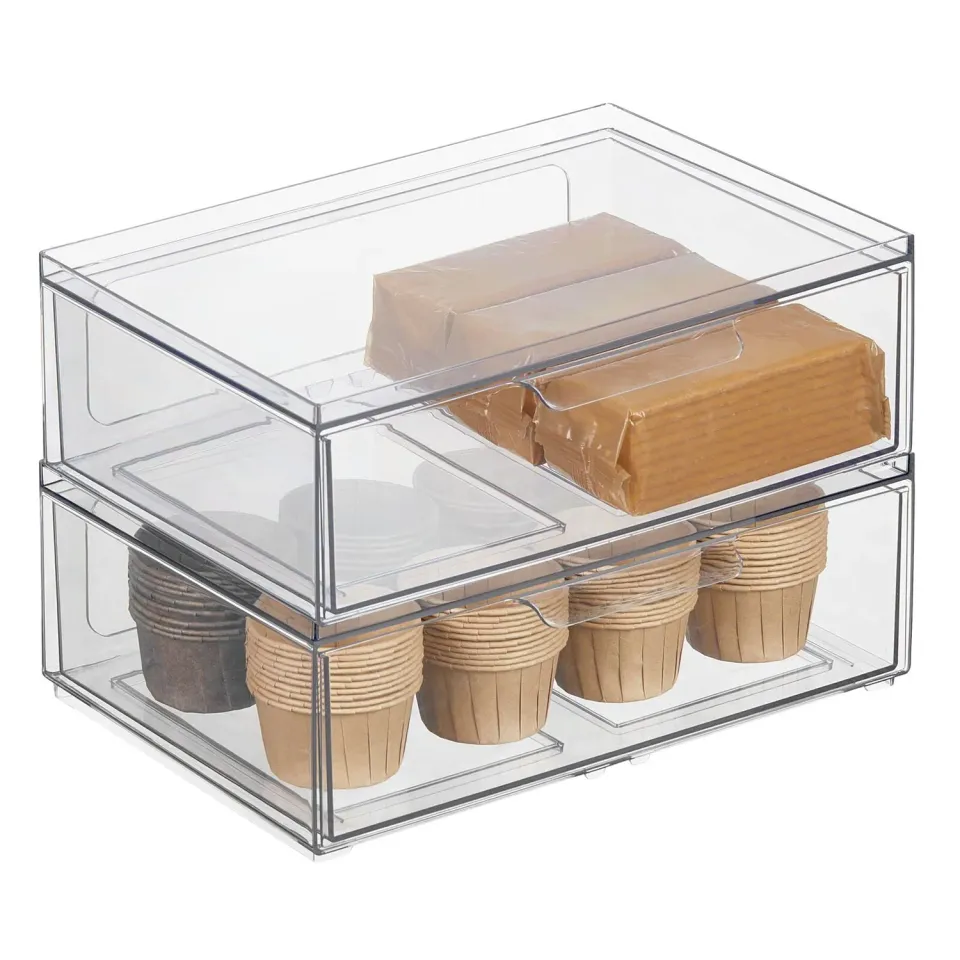 mDesign Aufbewahrungsbox Schubladenbox 2er-Set transparent