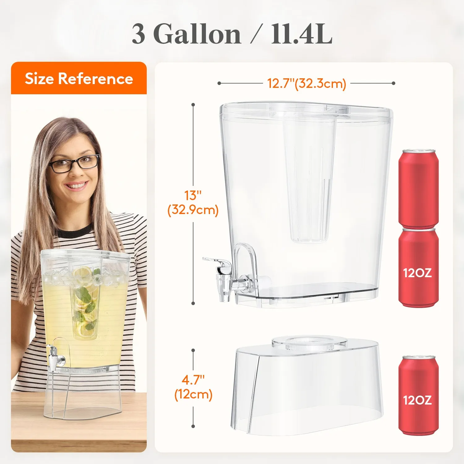 Lifewit Getränkespender 11L Kunststoff mit Zapfhahn 1 Stück