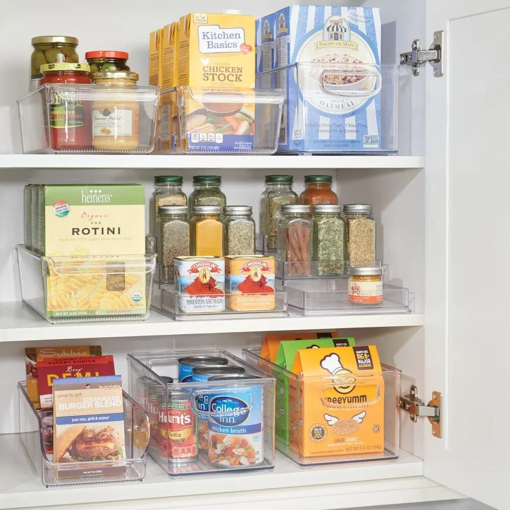 mDesign Aufbewahrungsbox groß transparent 4er Set mit Griff