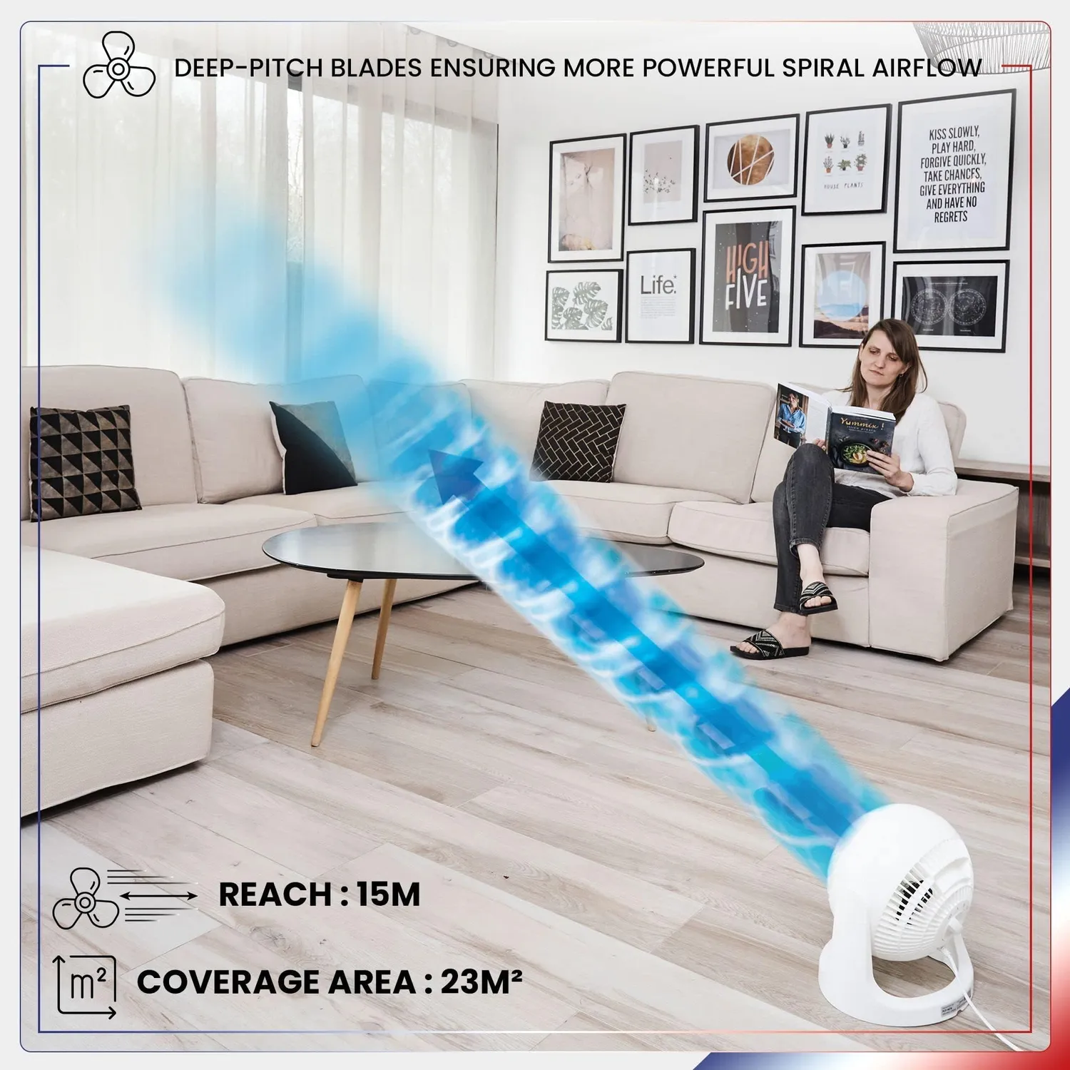 Iris Ohyama Woozoo PCF-HE18 Tischventilator Weiß 23m²
