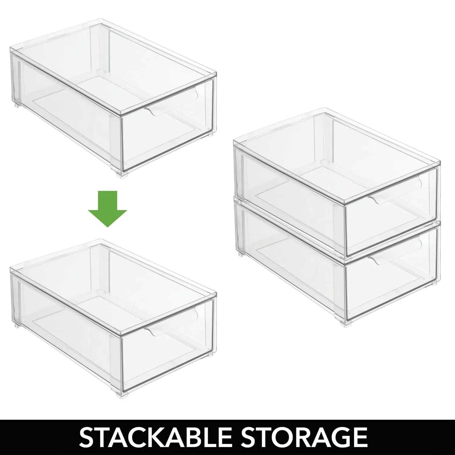 mDesign Schubladenbox Kosmetikorganizer 4er-Set transparent