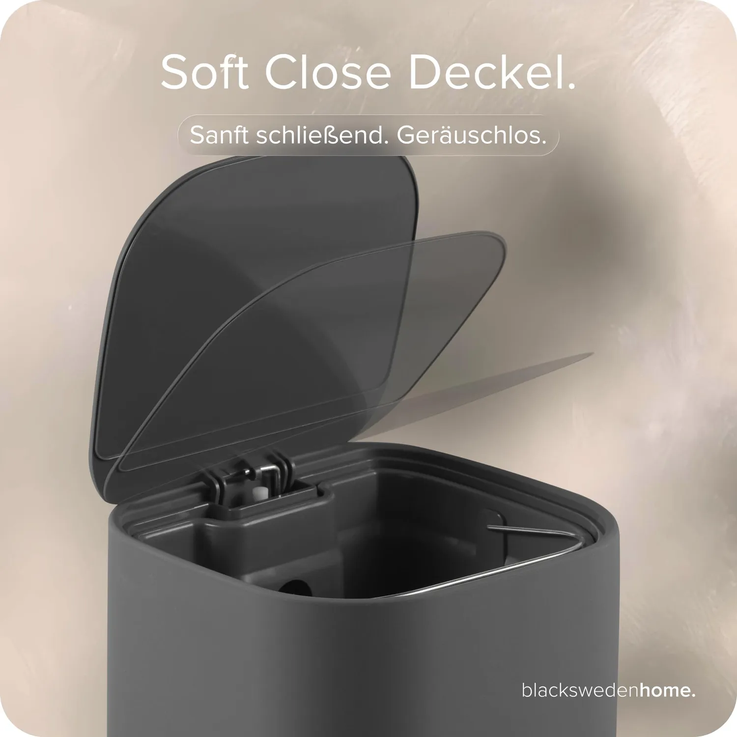 Black Mülleimer Bad 5L dunkelgrau Softclose