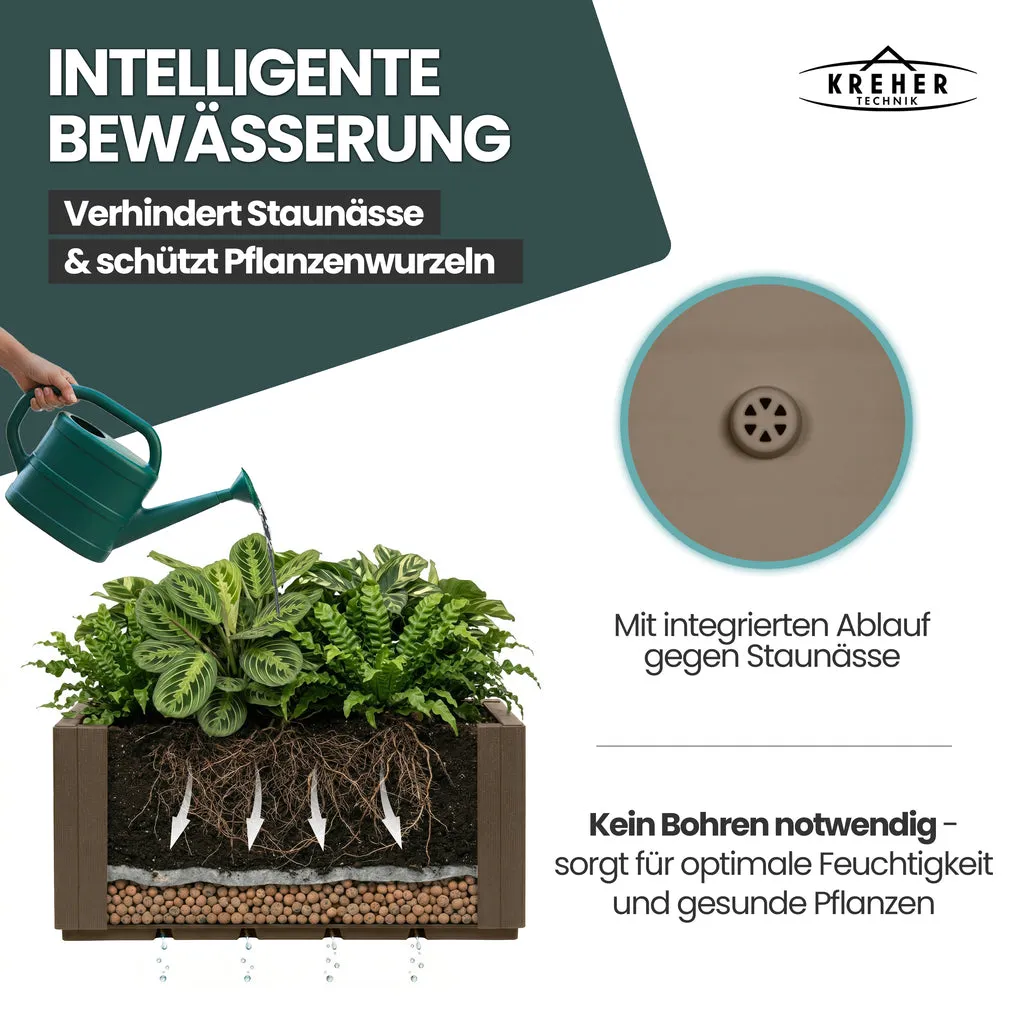 Kreher Ethica XL Pflanzkasten 80 L Taupe frostsicher
