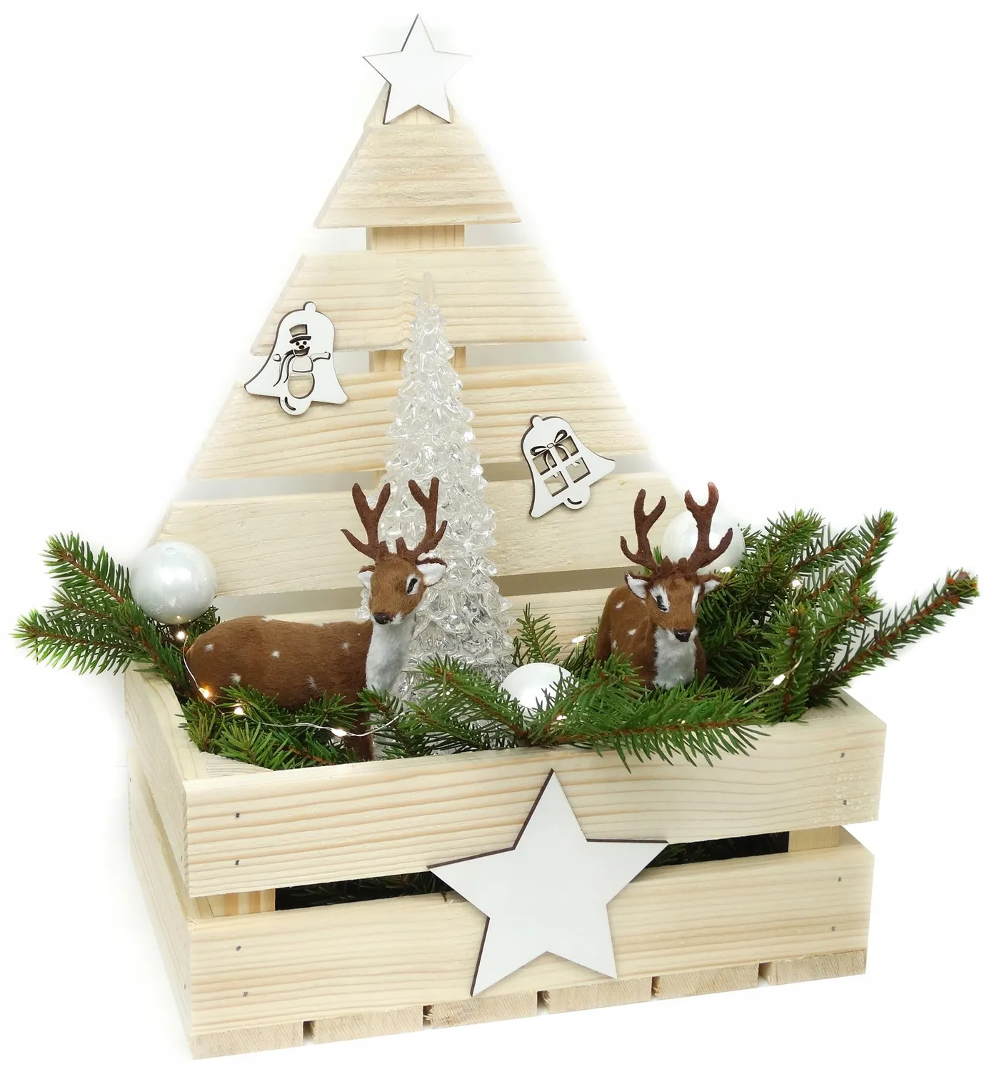 GoodFreshDecor Holzkiste Weihnachten Tannenbaum Kiste 30x20x40
