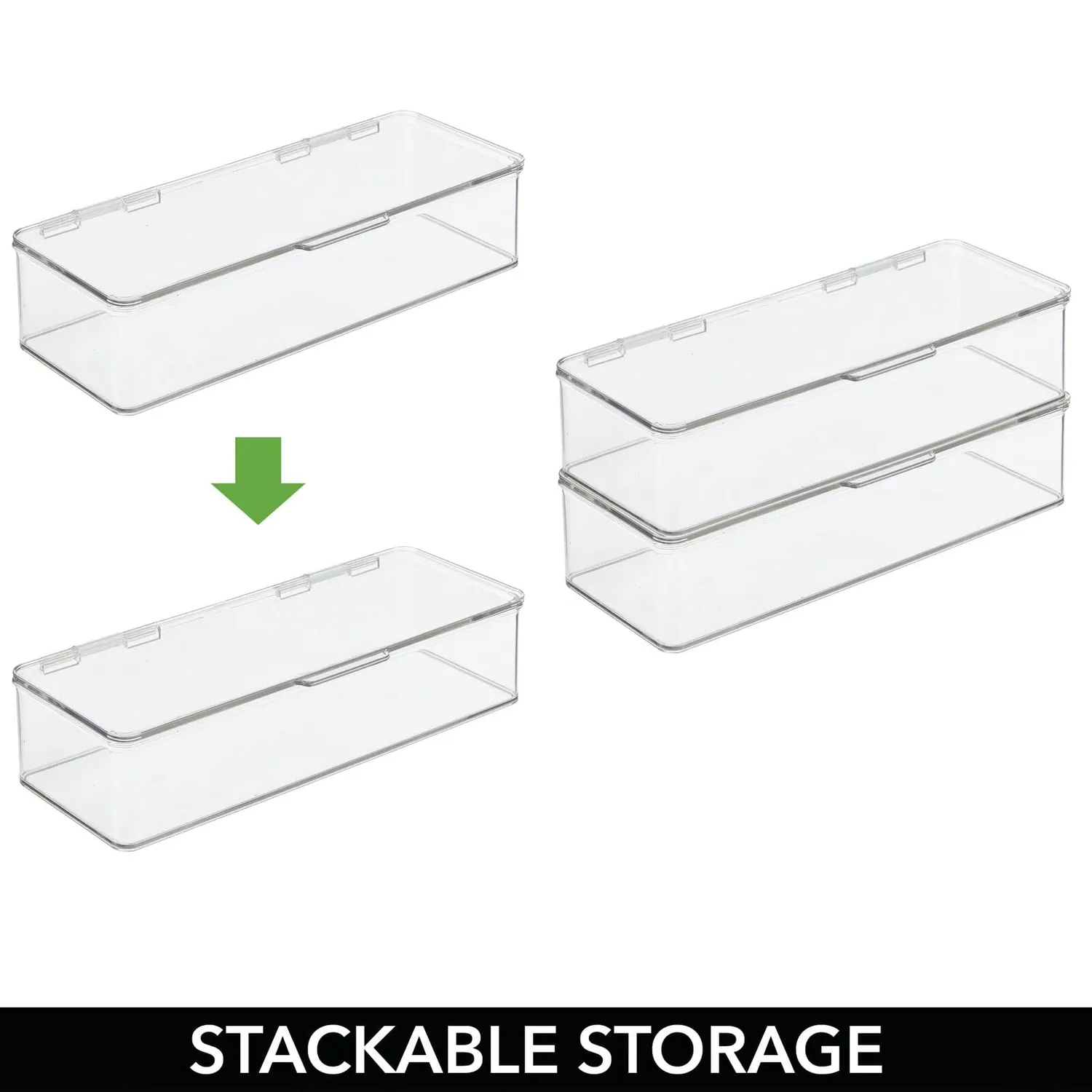 M Design Vorratsbox Klappdeckel Kühlschrankbox 2er-Set durchsichtig