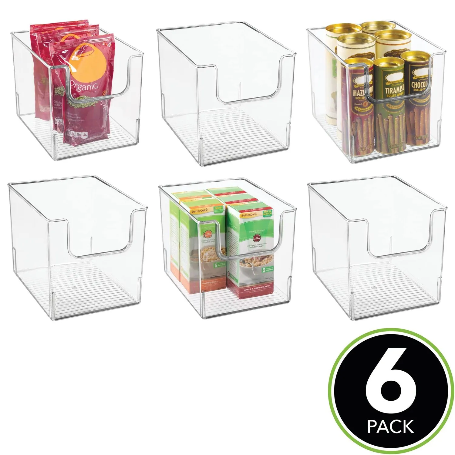 mDesign Aufbewahrungsbox Kühlschrankbox transparent 6er-Set