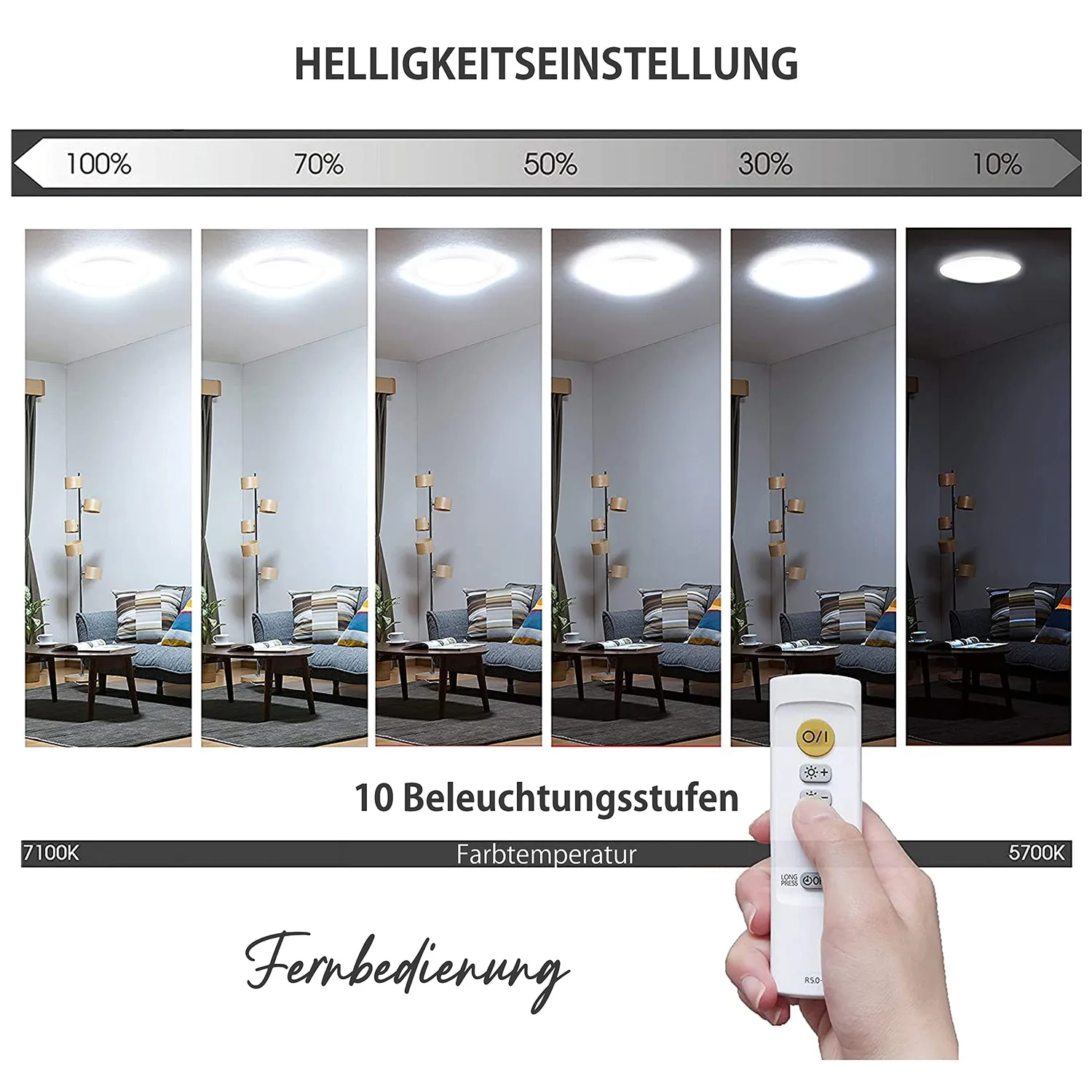 Iris Ohyama CL12D-5.0G Deckenleuchte LED 40W weiß dimmbar