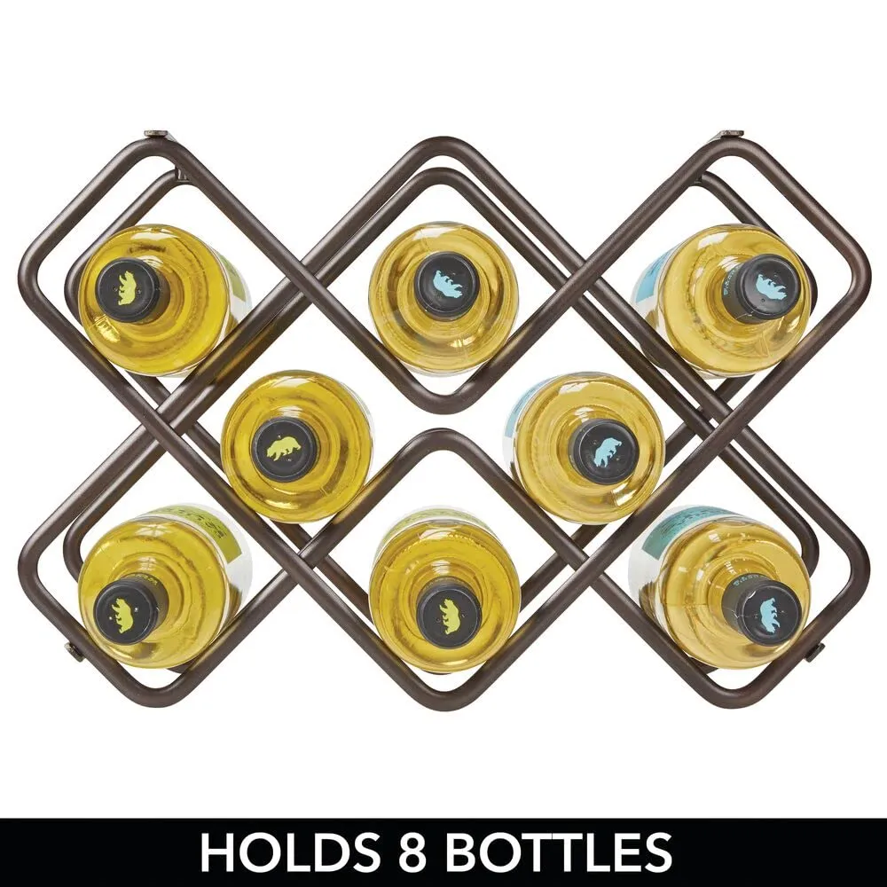 mDesign Flaschenhalter Weinregal 3-stöckig bronze 8 Flaschen Metall