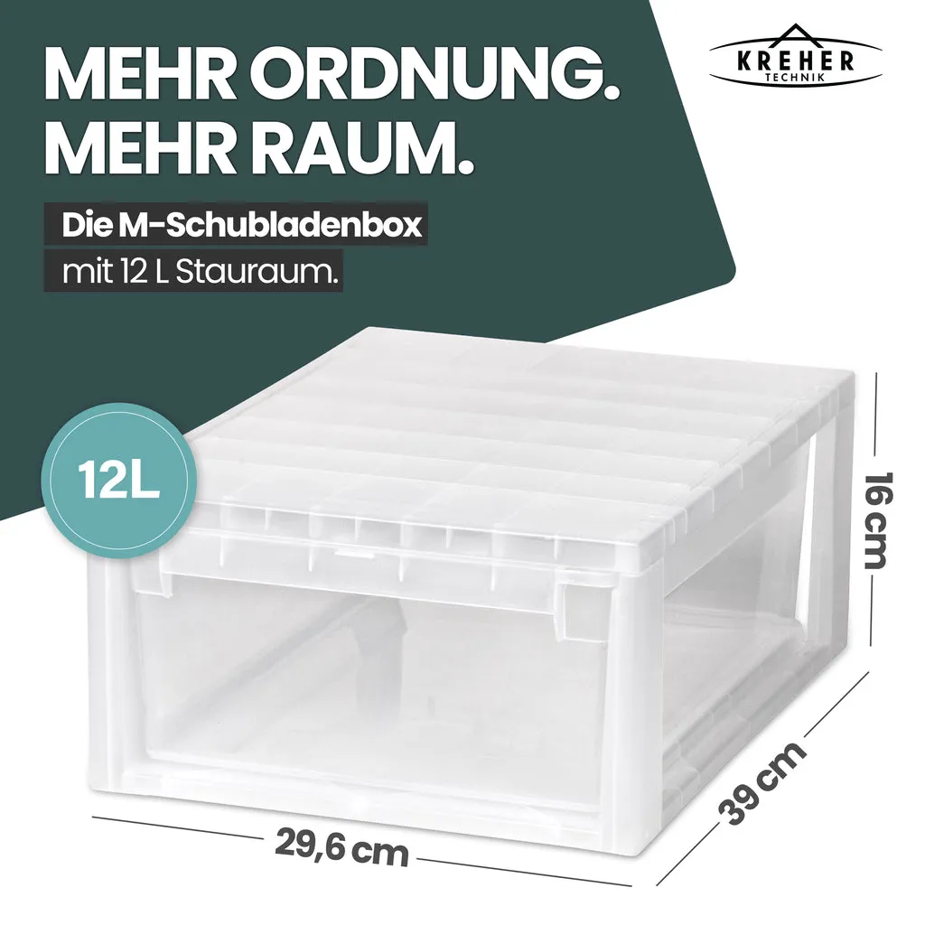 Kreher Schubladenbox S M L XL stapelbar transparent
