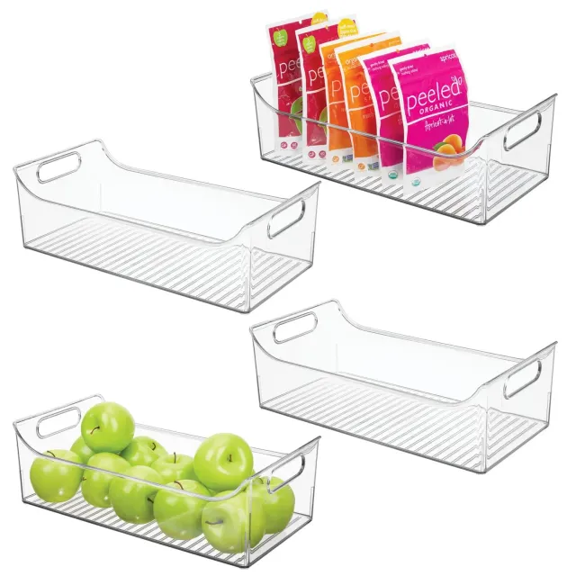 mDesign Aufbewahrungsbox mit Griff 4er-Set transparent BPA-frei